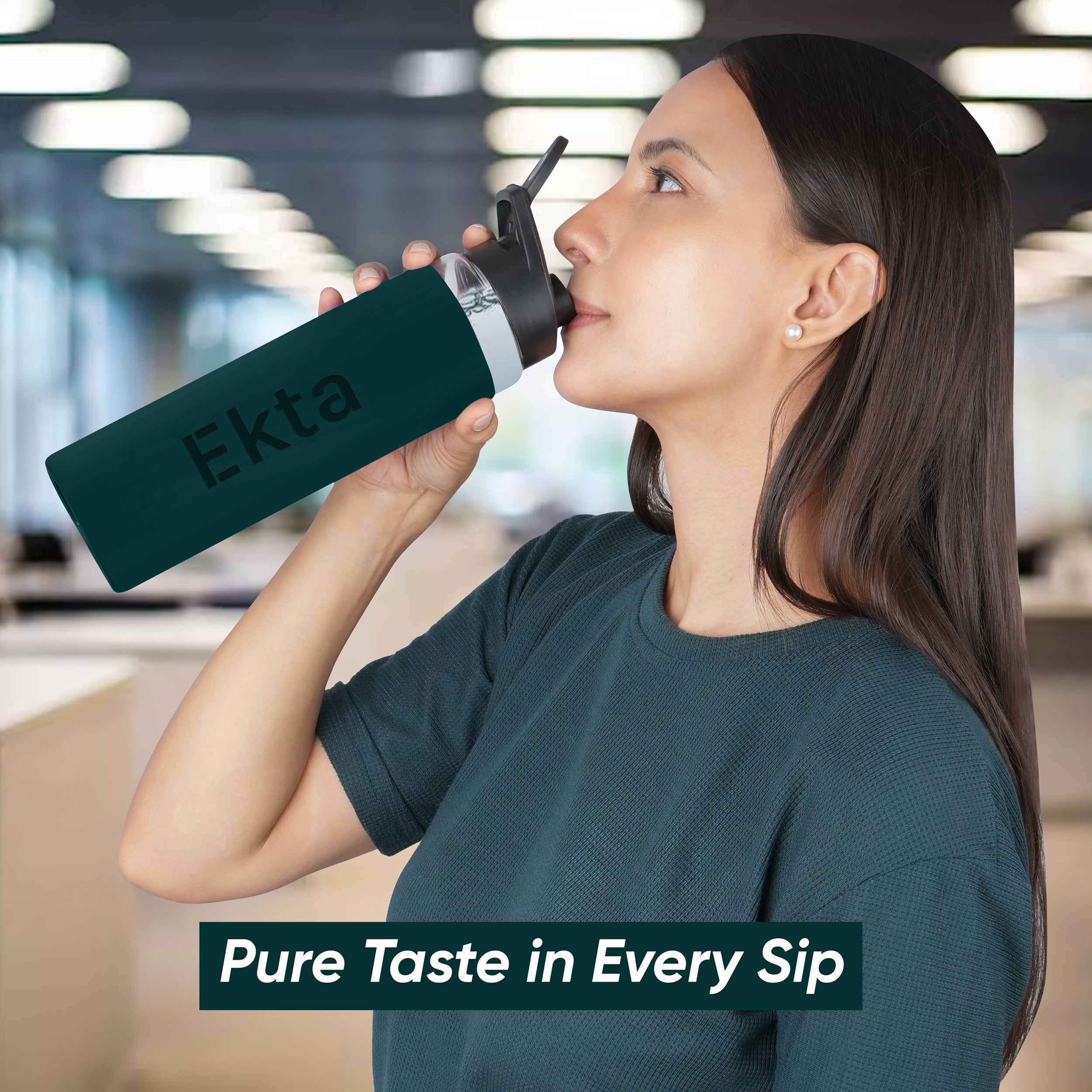Personalized Pure Wrap Borosilicate Sipper Bottle - Green