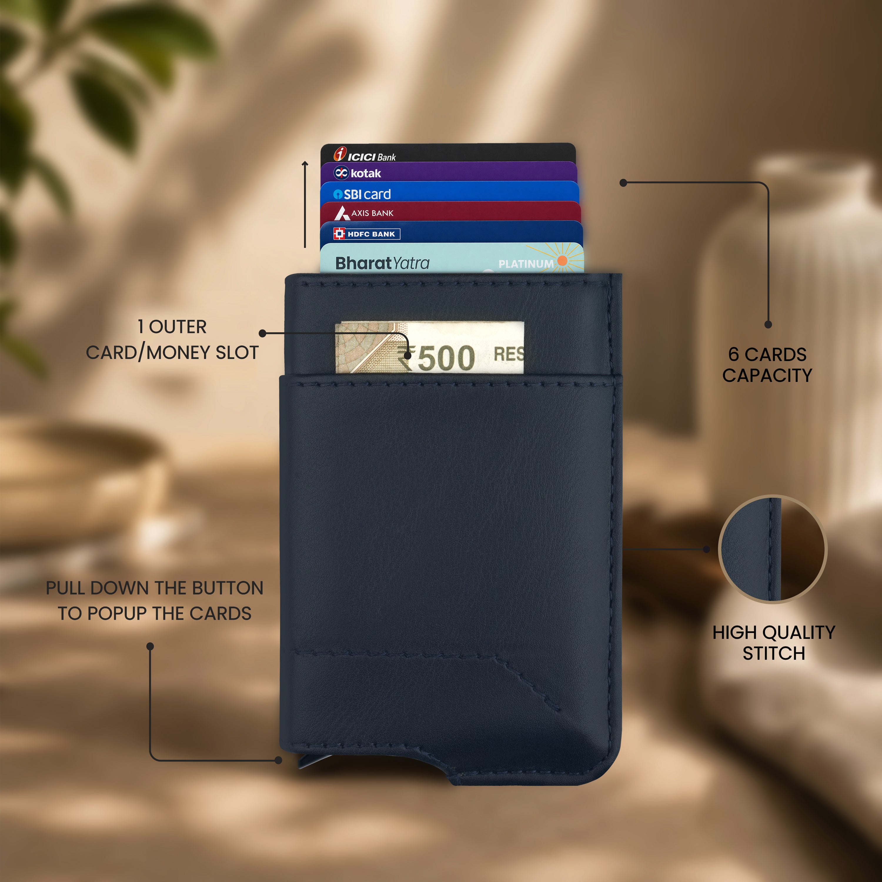 Apex RFID Protected Pop-Up Cardholder - Blue
