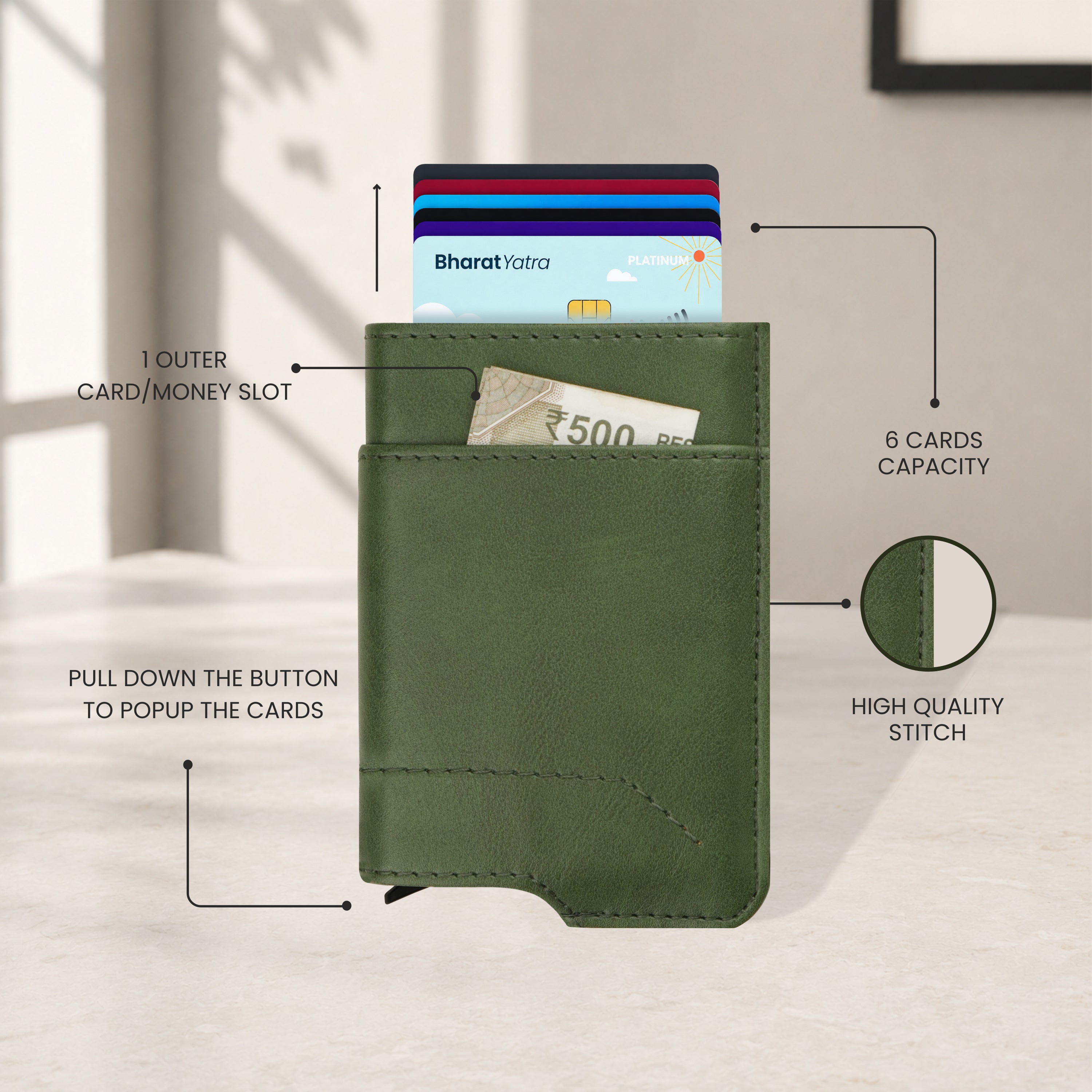 Apex RFID Protected Pop-Up Cardholder - Green