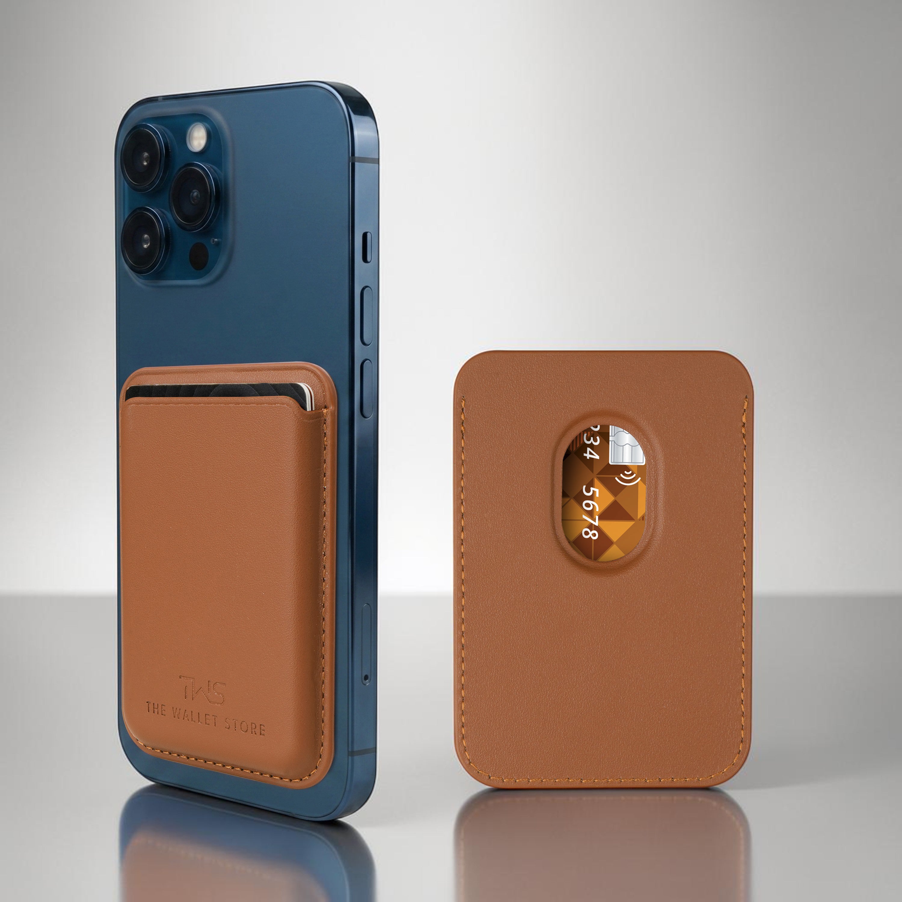 Atom MagSafe Leather Cardholder - Tan
