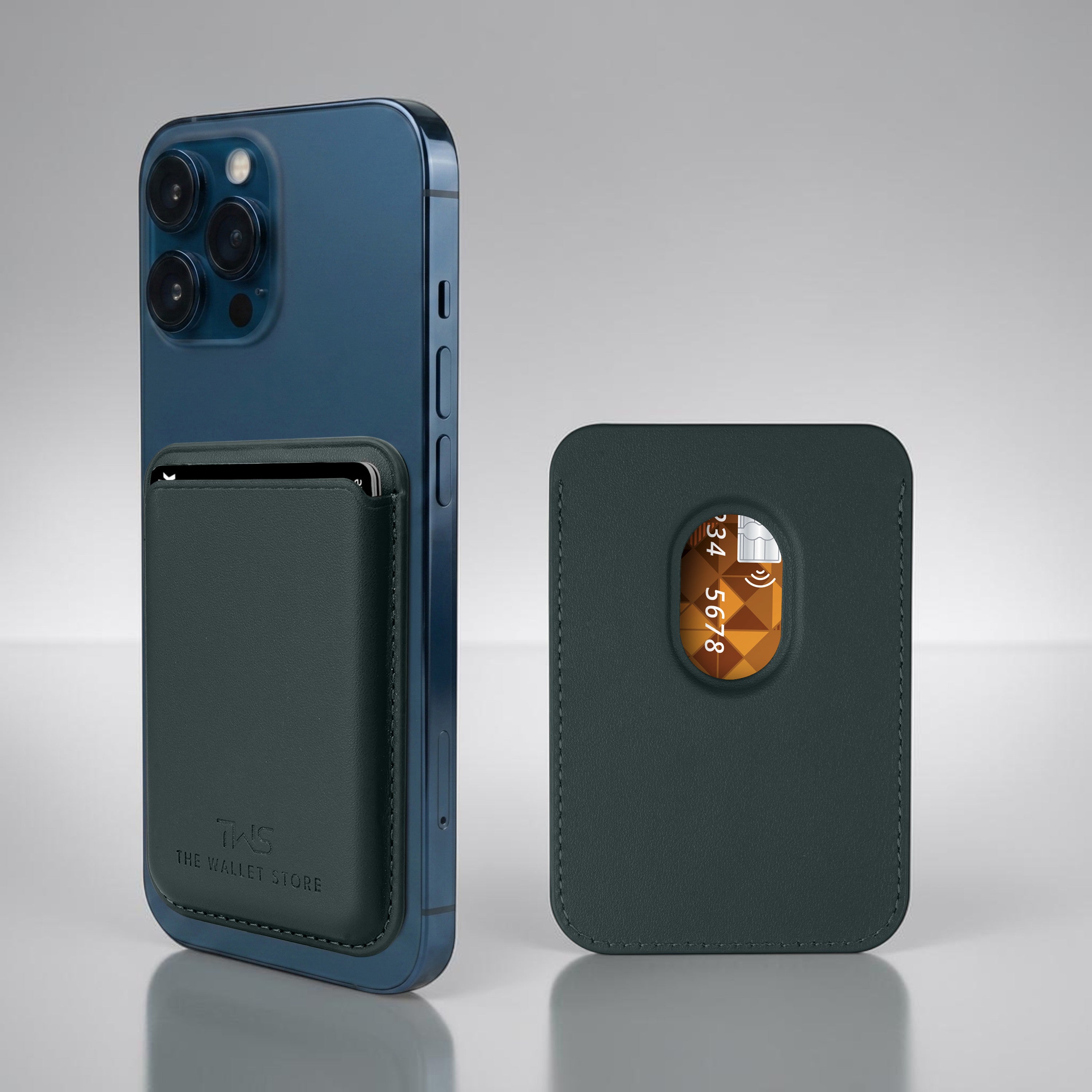 Atom MagSafe Leather Cardholder - Teal
