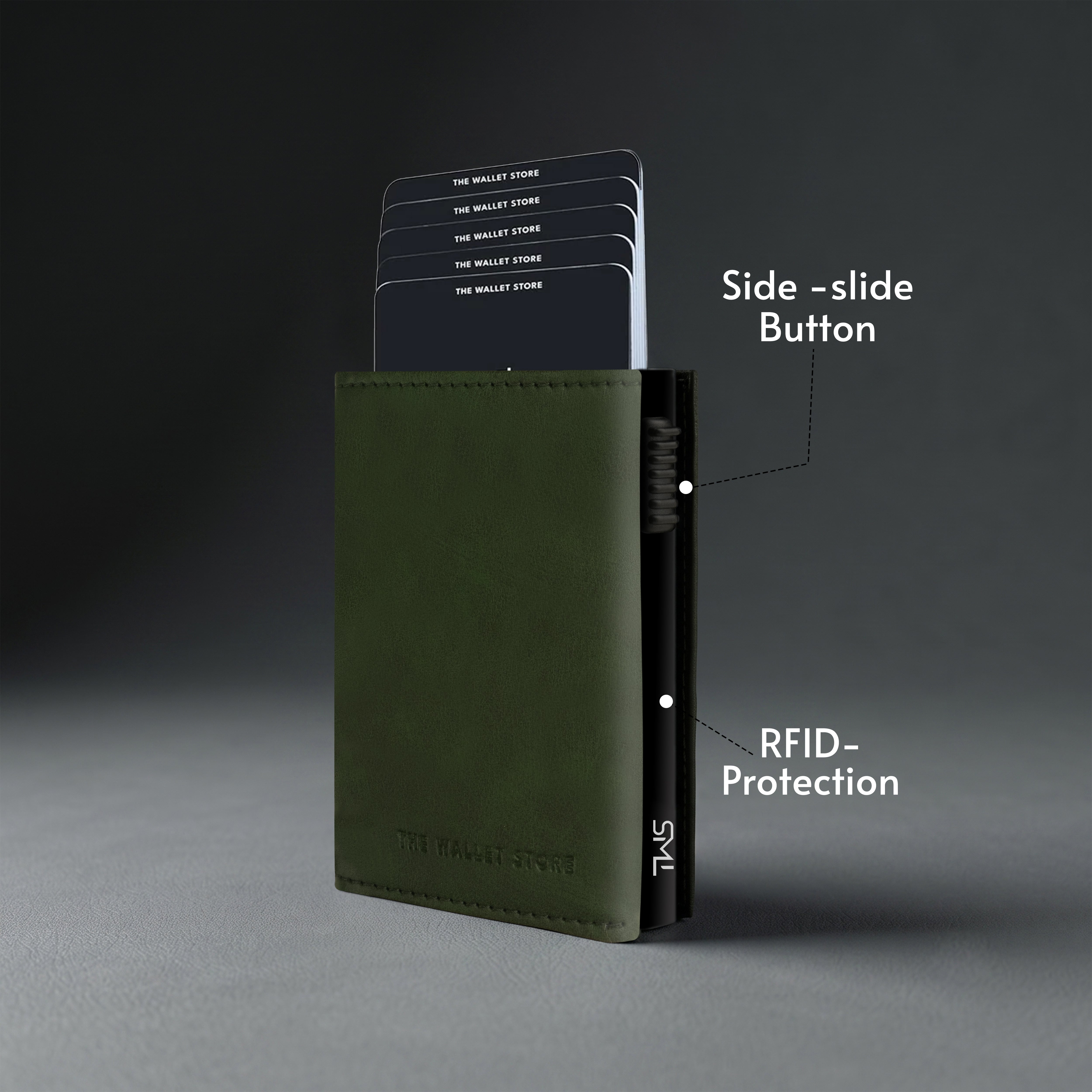 Crest RFID Protected Wallet Cardholder - Green