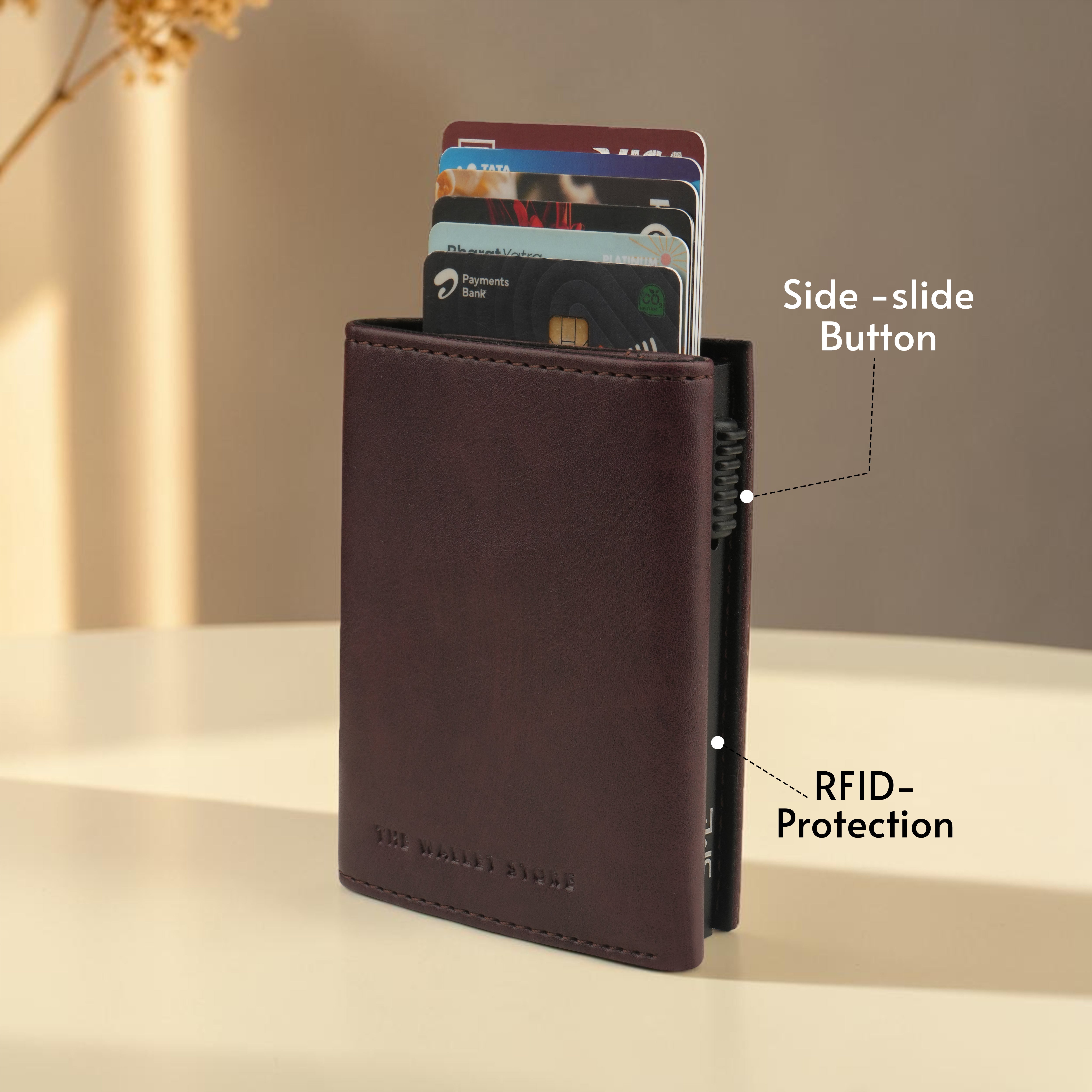 Crest RFID Protected Wallet Cardholder - Wine