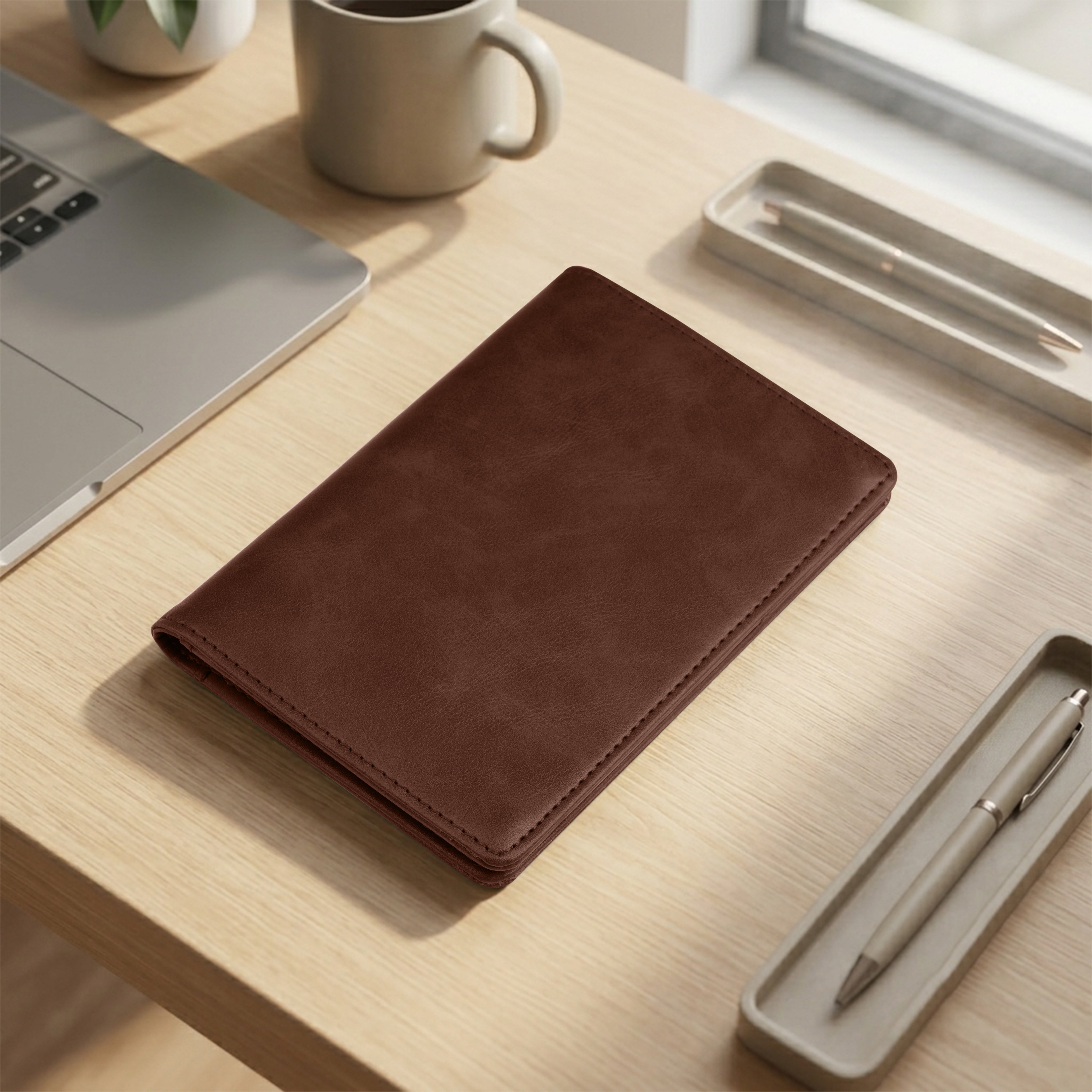 Horizon AirTag Passport Cover - Brown
