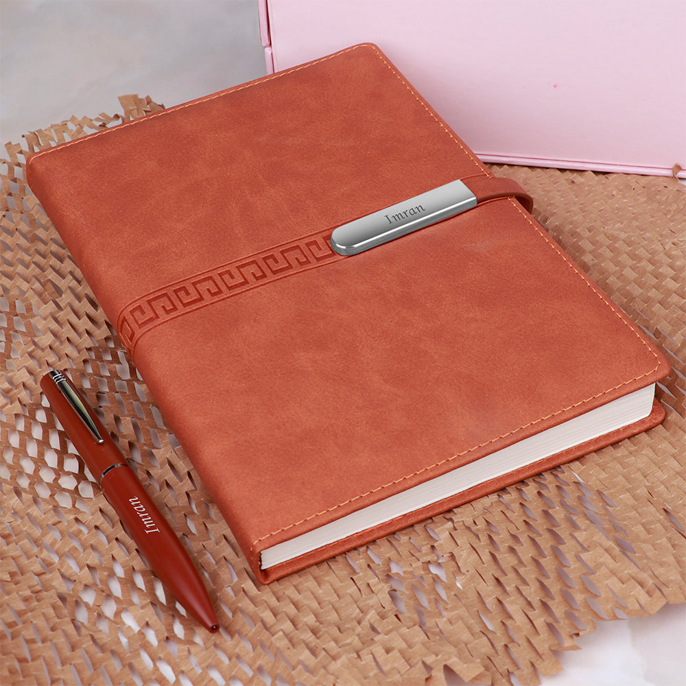 Personalized Textured Diary & Pen Gift Set