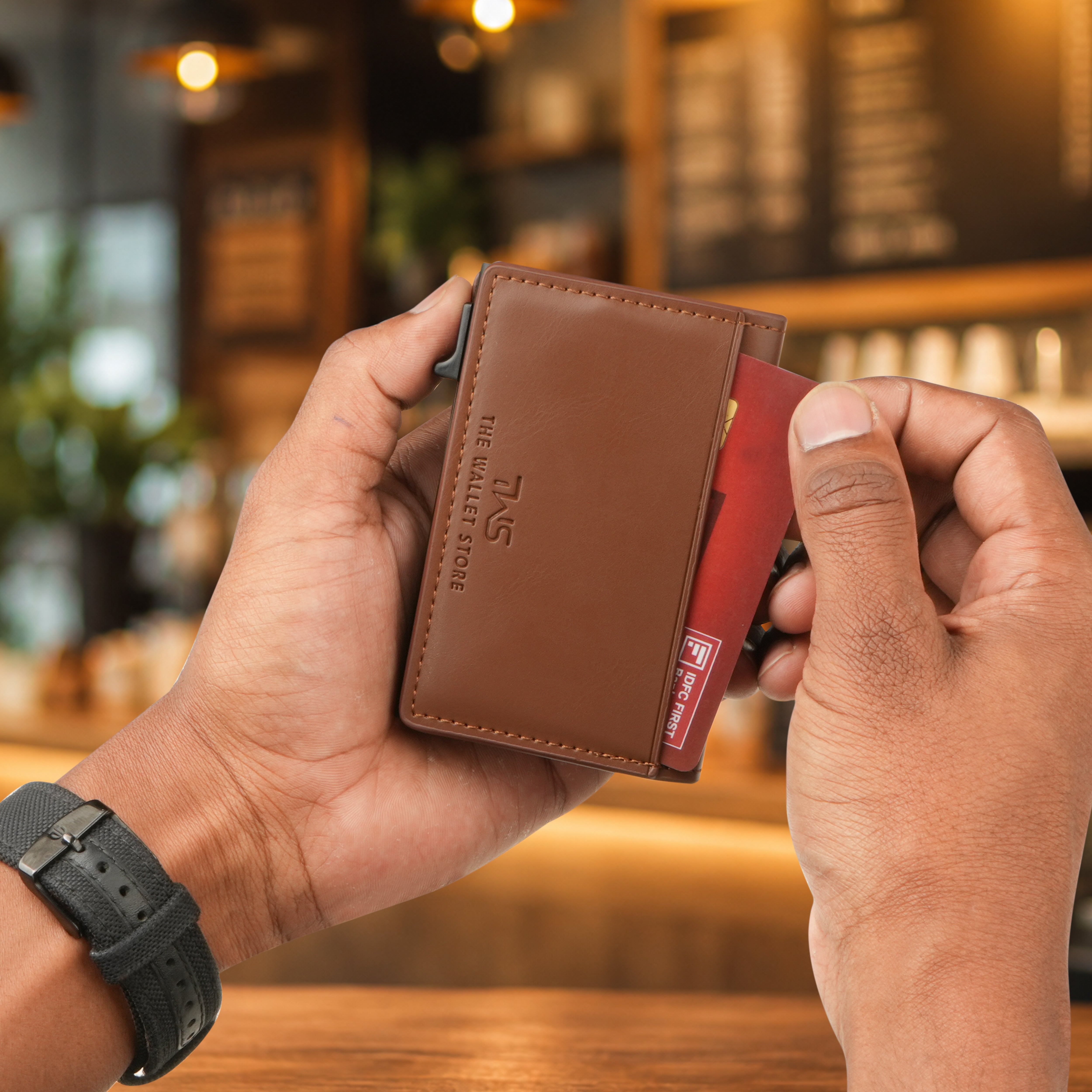 Aero Vault RFID Protected Pop-Up Cardholder - Tan