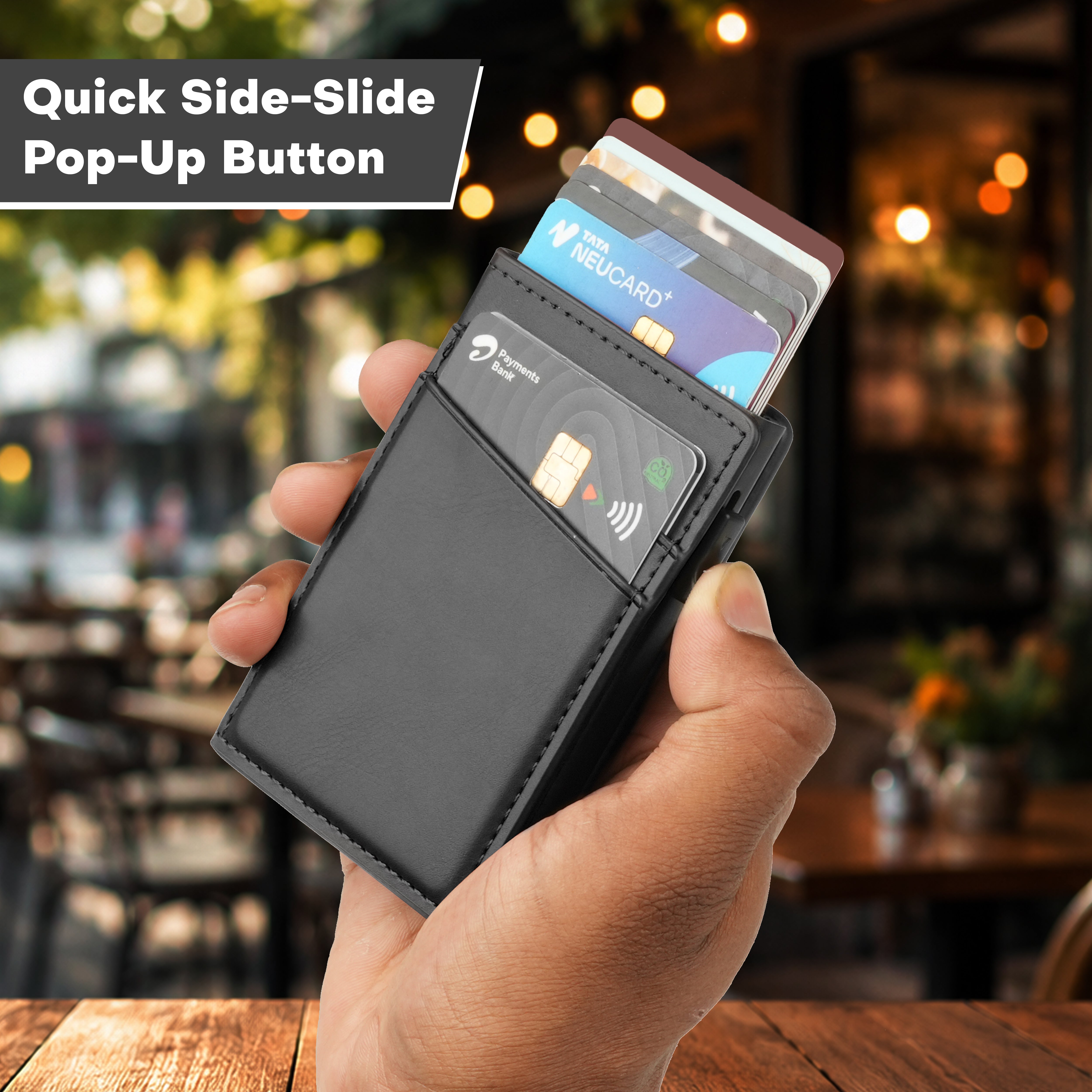 Aero Vault RFID Protected Pop-Up Cardholder - Black