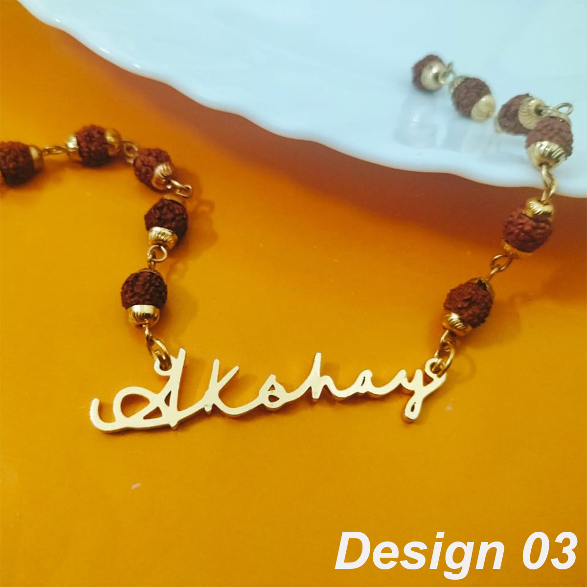 Personalized Designer Metal Rakhi With Name