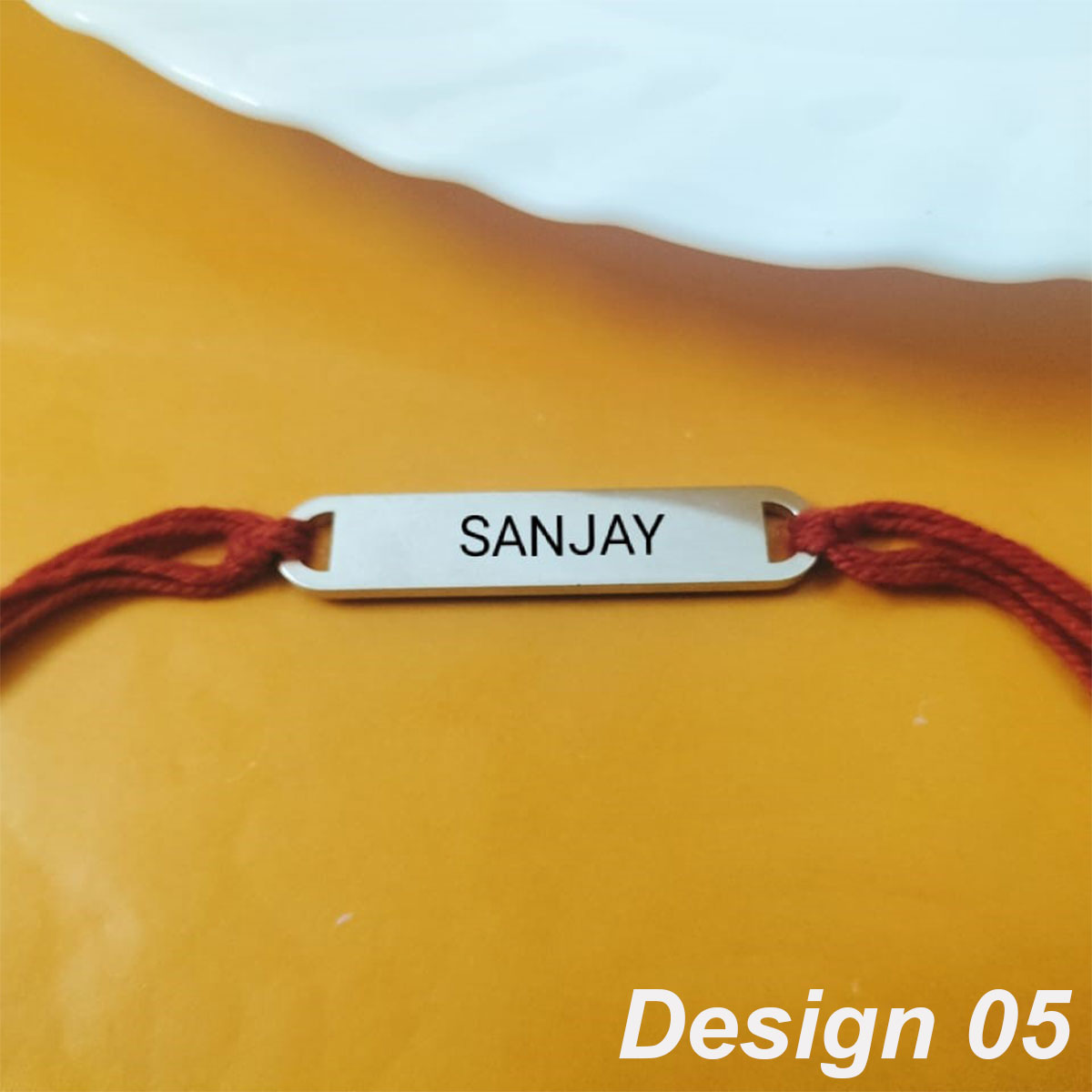 Personalized Designer Metal Rakhi With Name