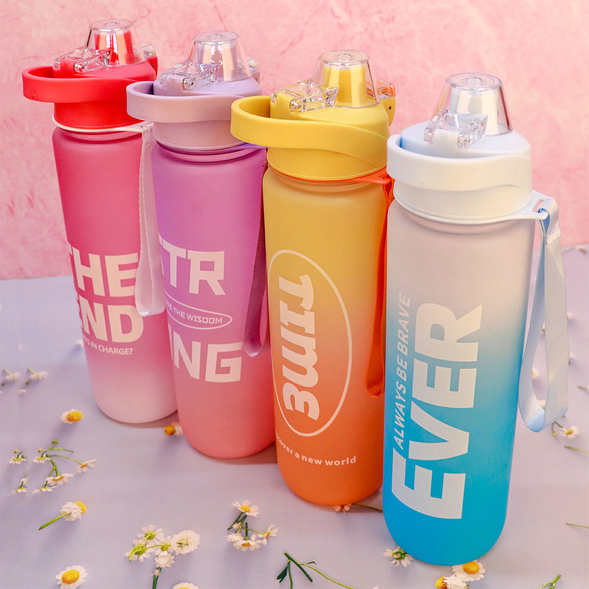Motivational Time Marker Sipper Water Bottle