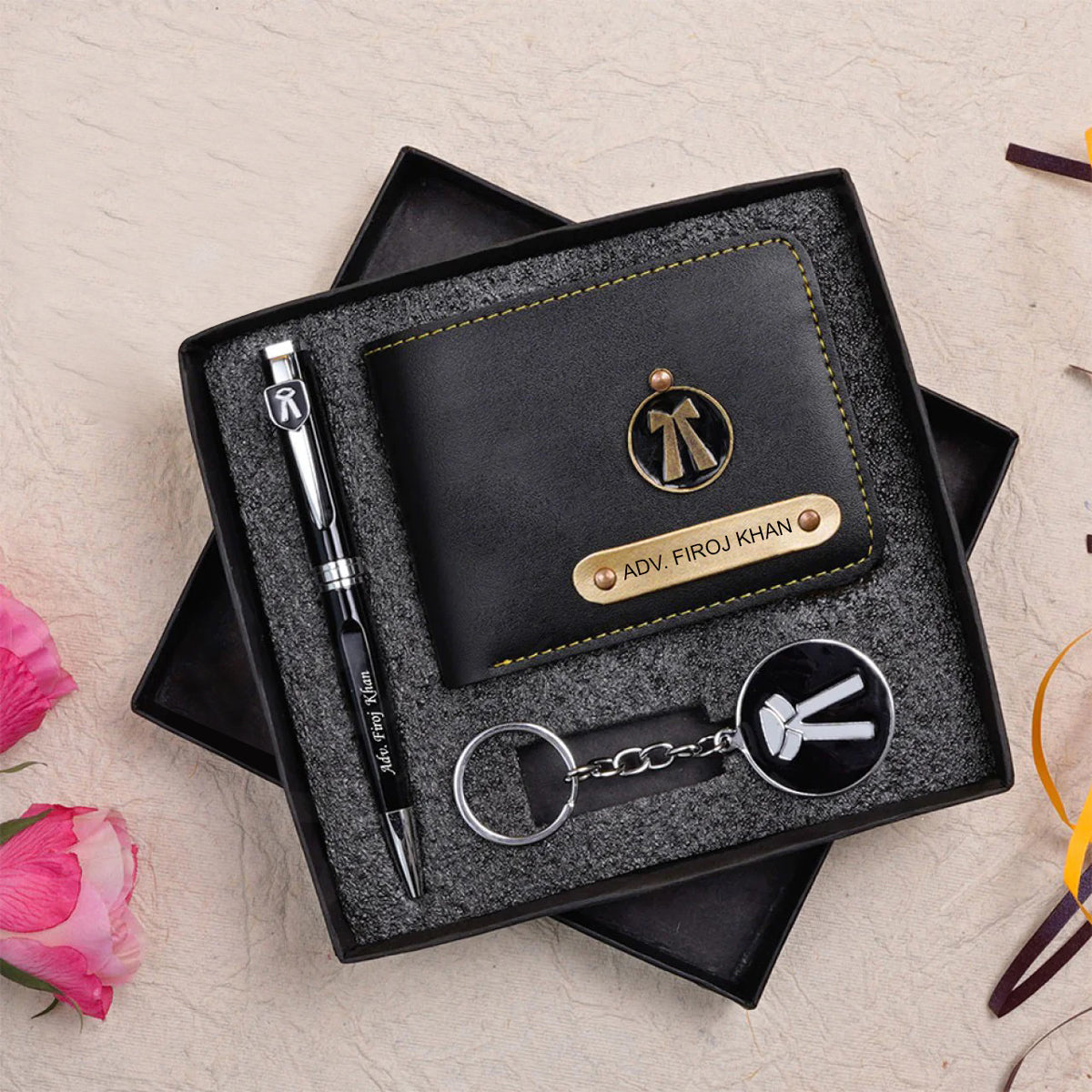 Personalized Wallet Pen & Key Chain Set For Advocates