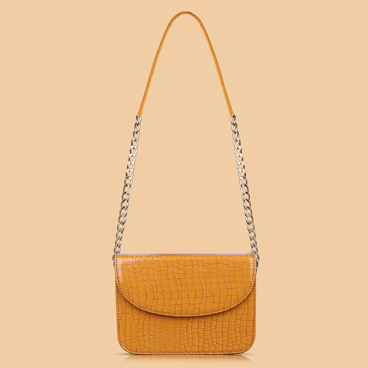 Premium Brick Style Leather Sling Bag