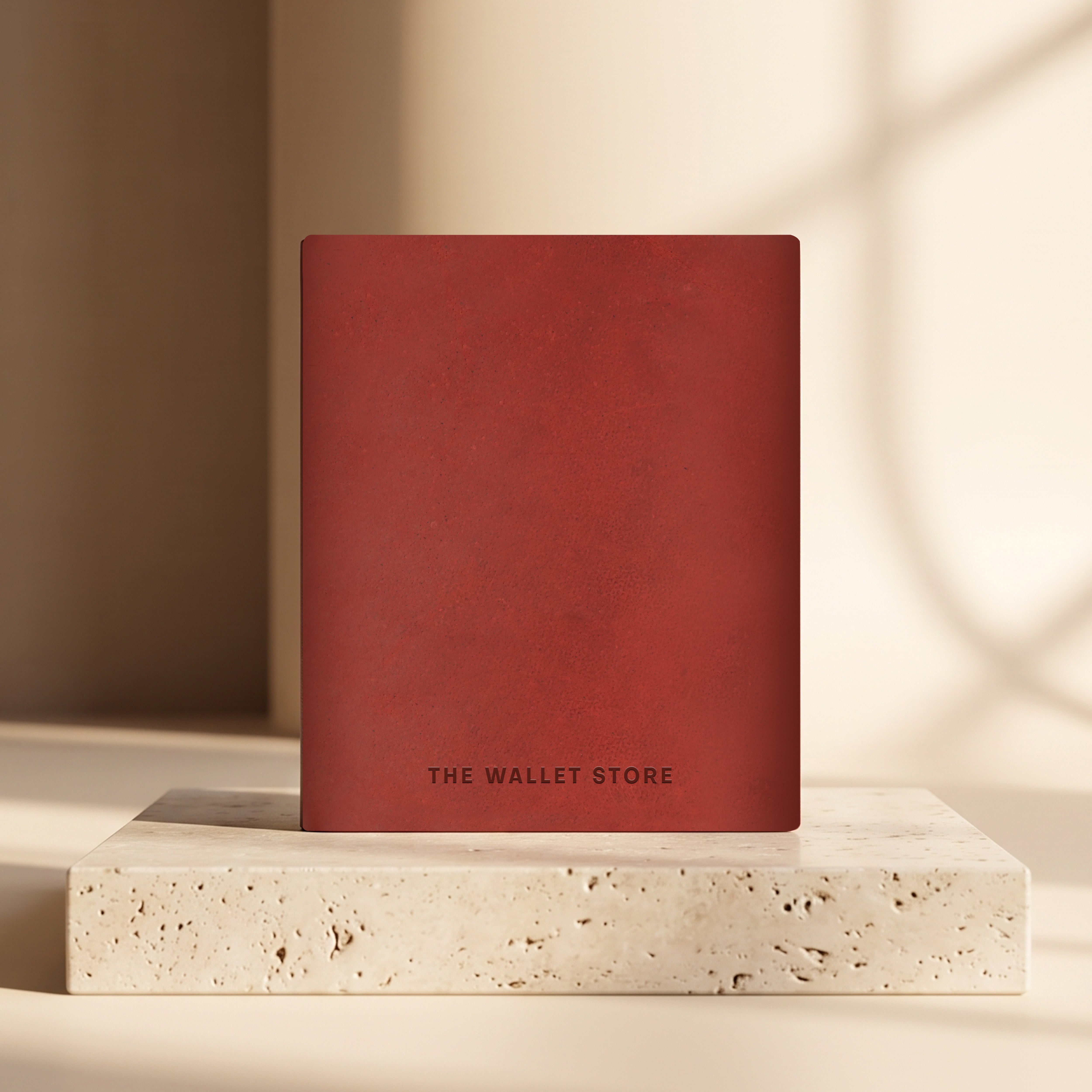 ClickKiss Minimalist Genuine Leather Wallet - Red
