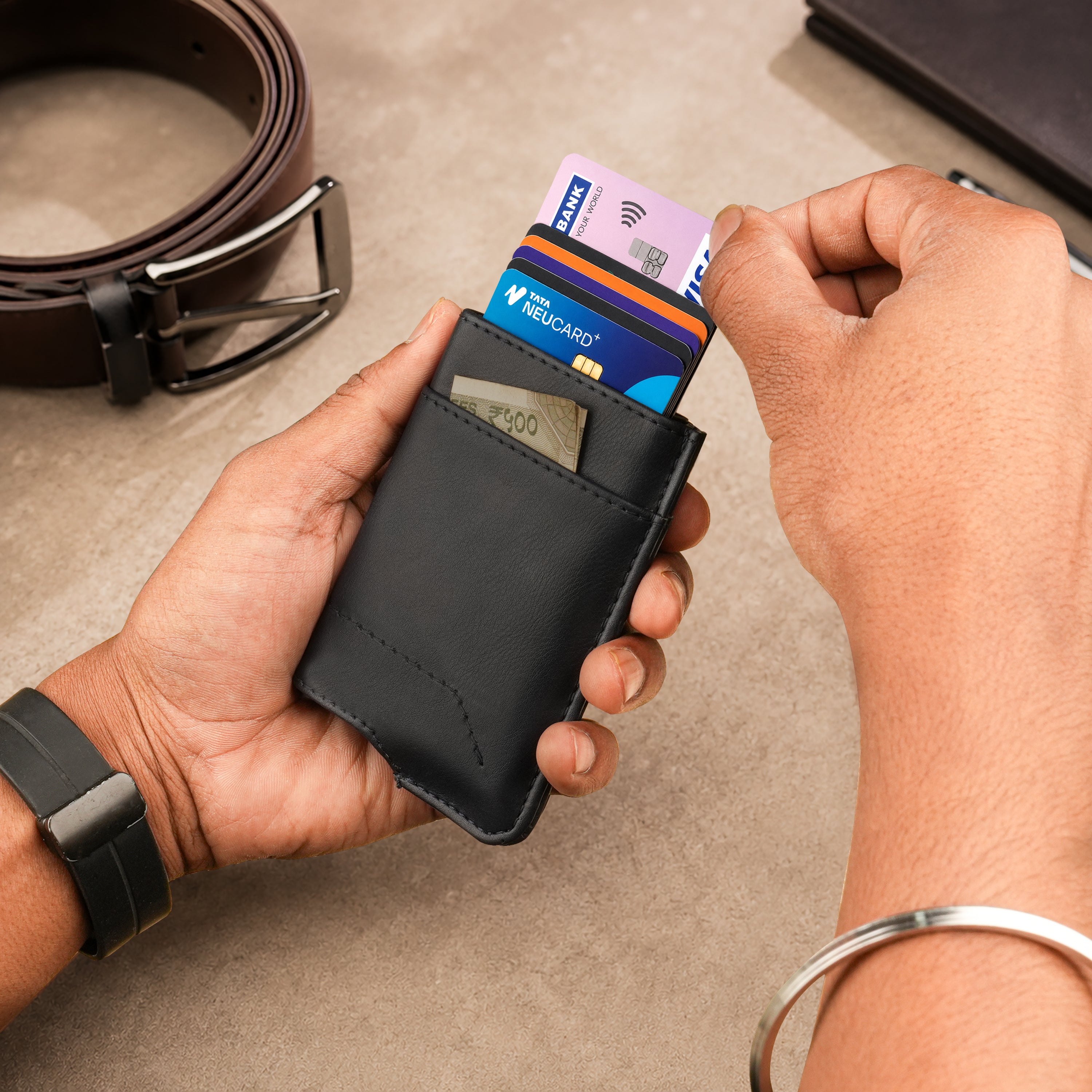 Apex RFID Protected Pop-Up Cardholder - Black
