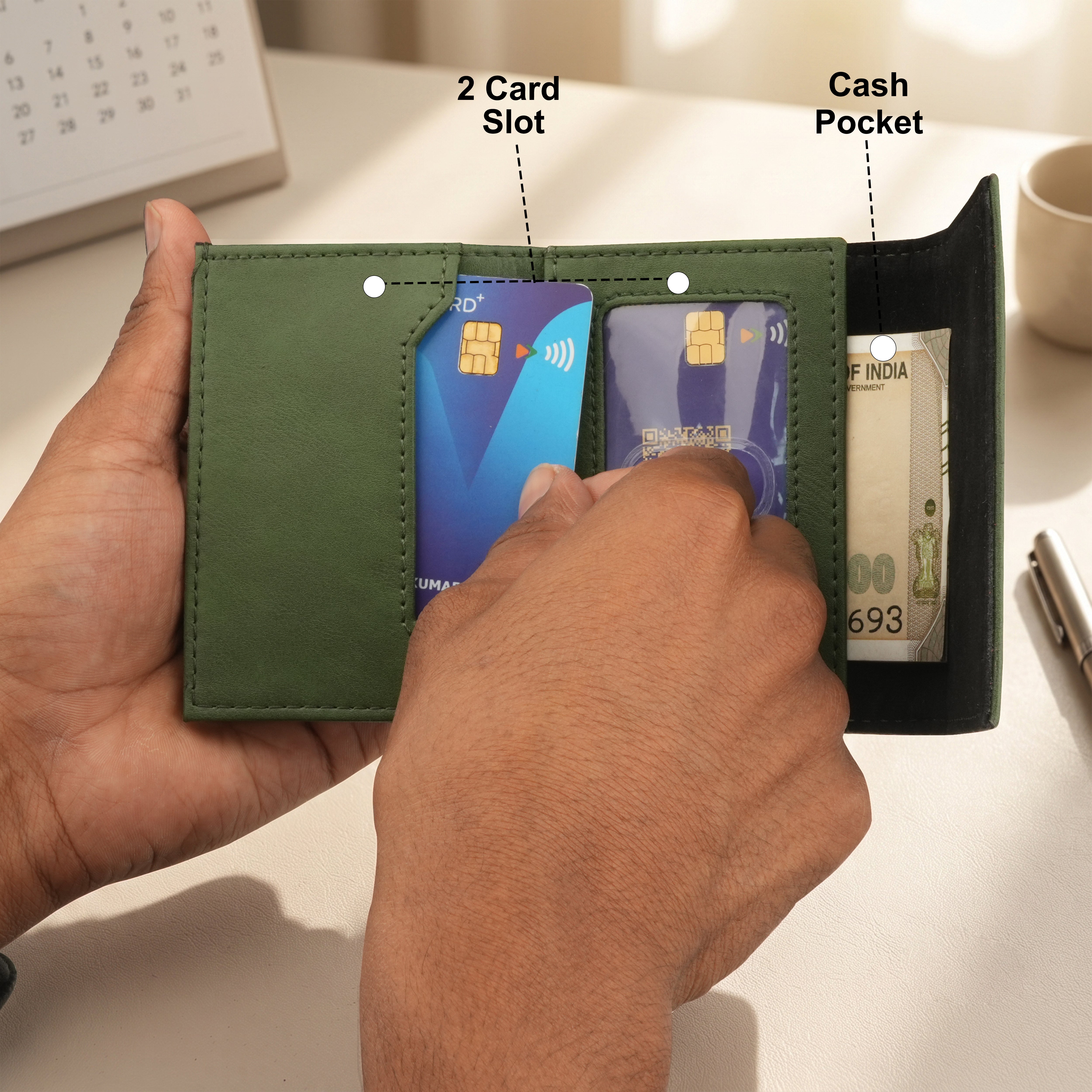 Crest RFID Protected Wallet Cardholder - Green