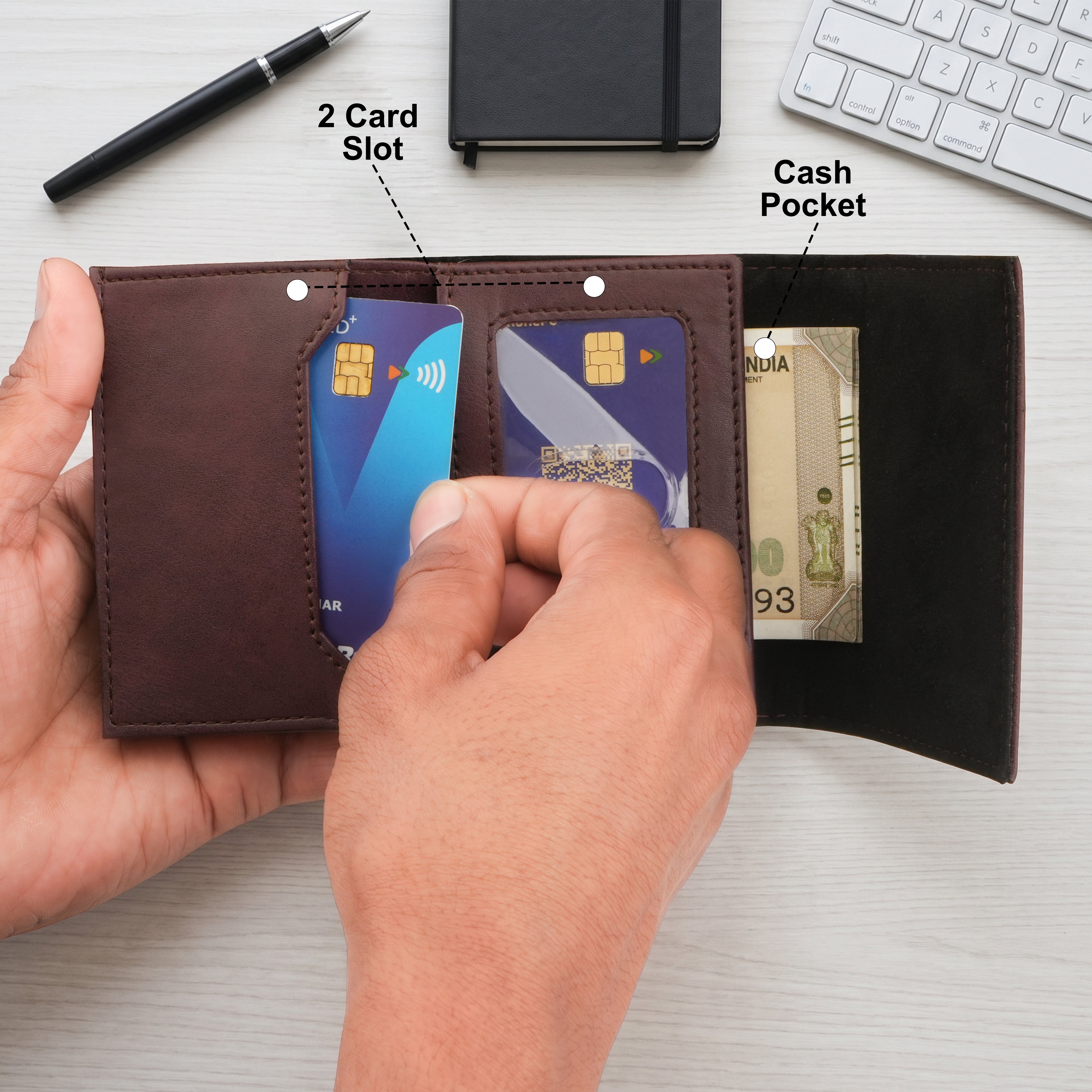 Crest RFID Protected Wallet Cardholder - Wine