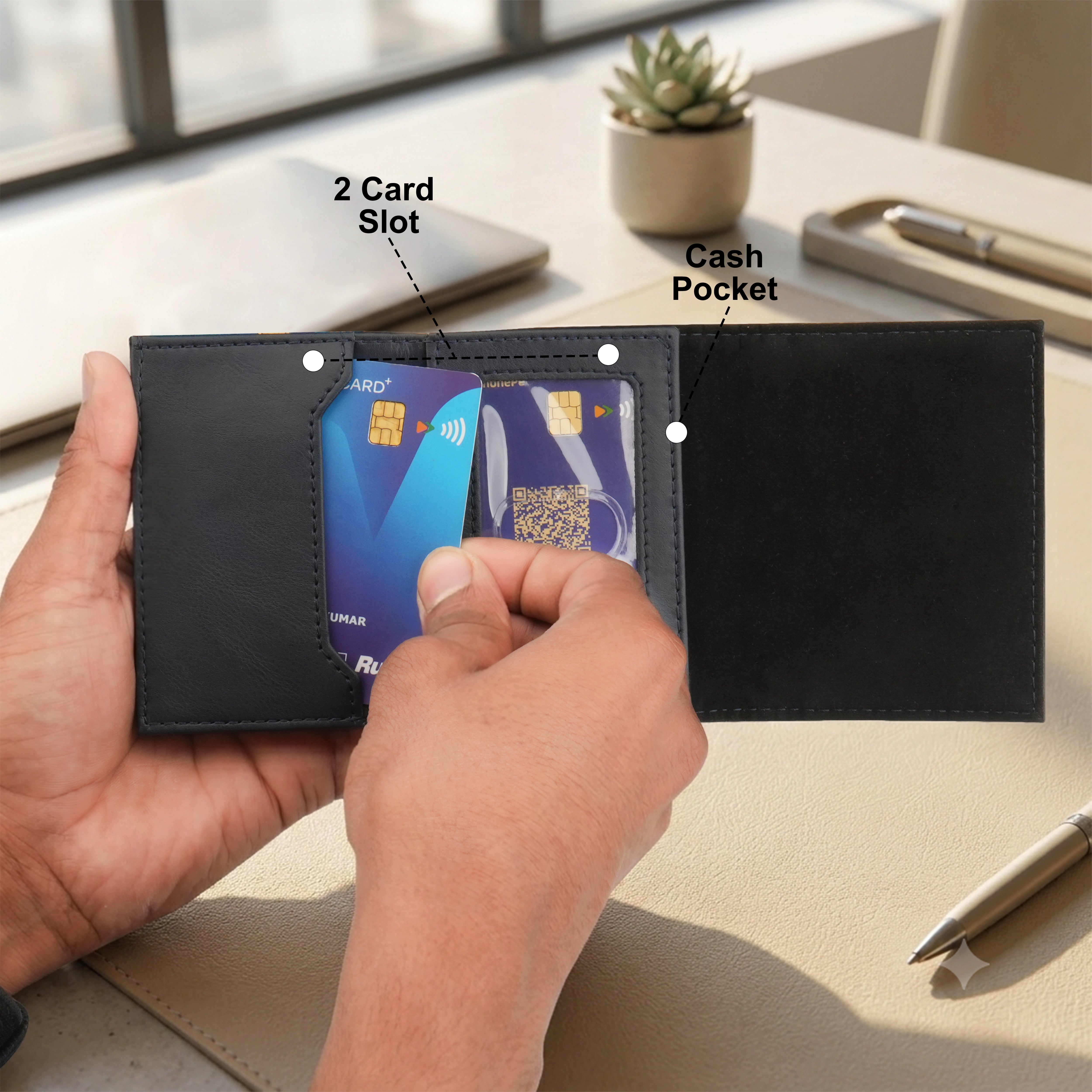 Crest RFID Protected Wallet Cardholder - Blue