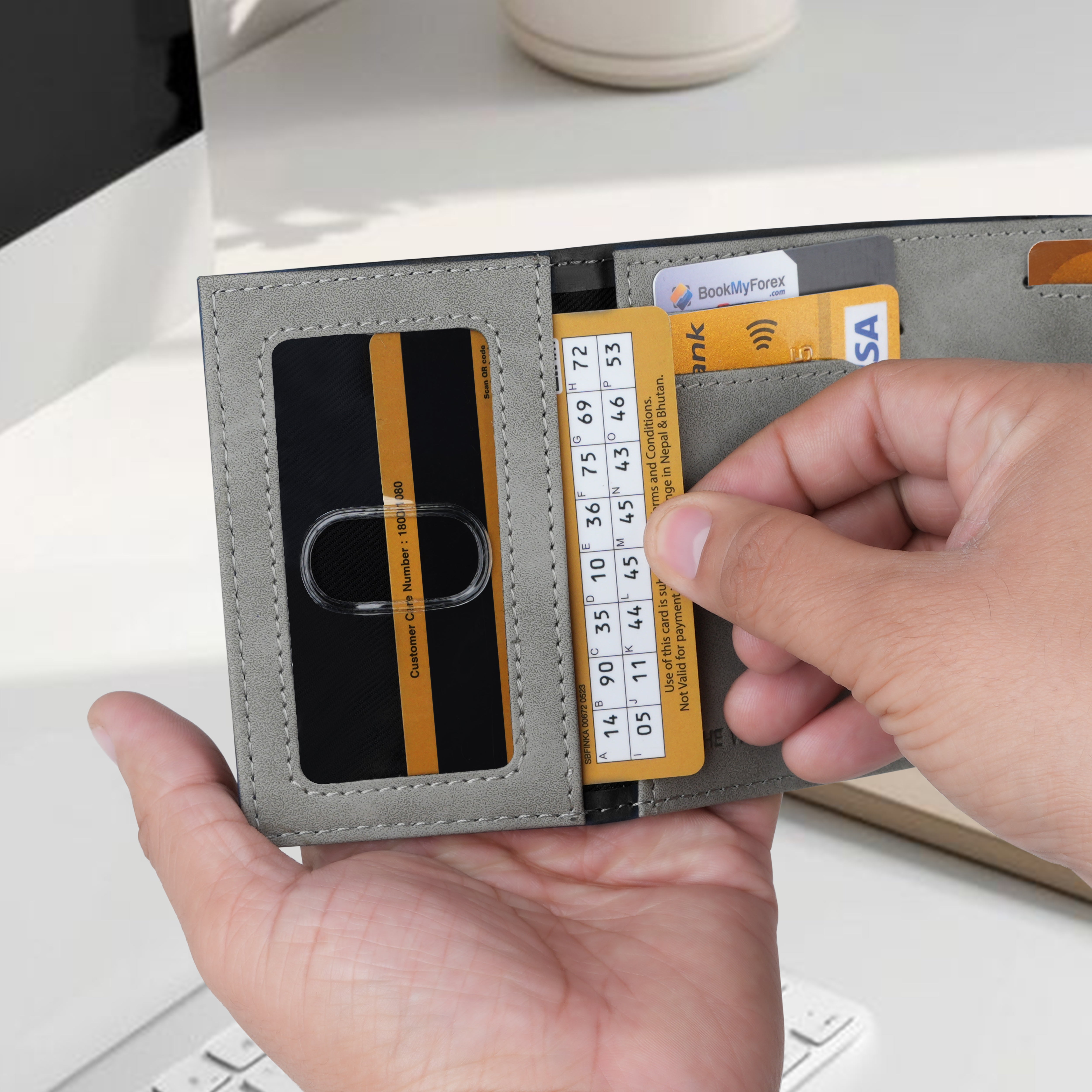 SlideX Neo RFID-Protected Dual Color Wallet Cardholder - Black