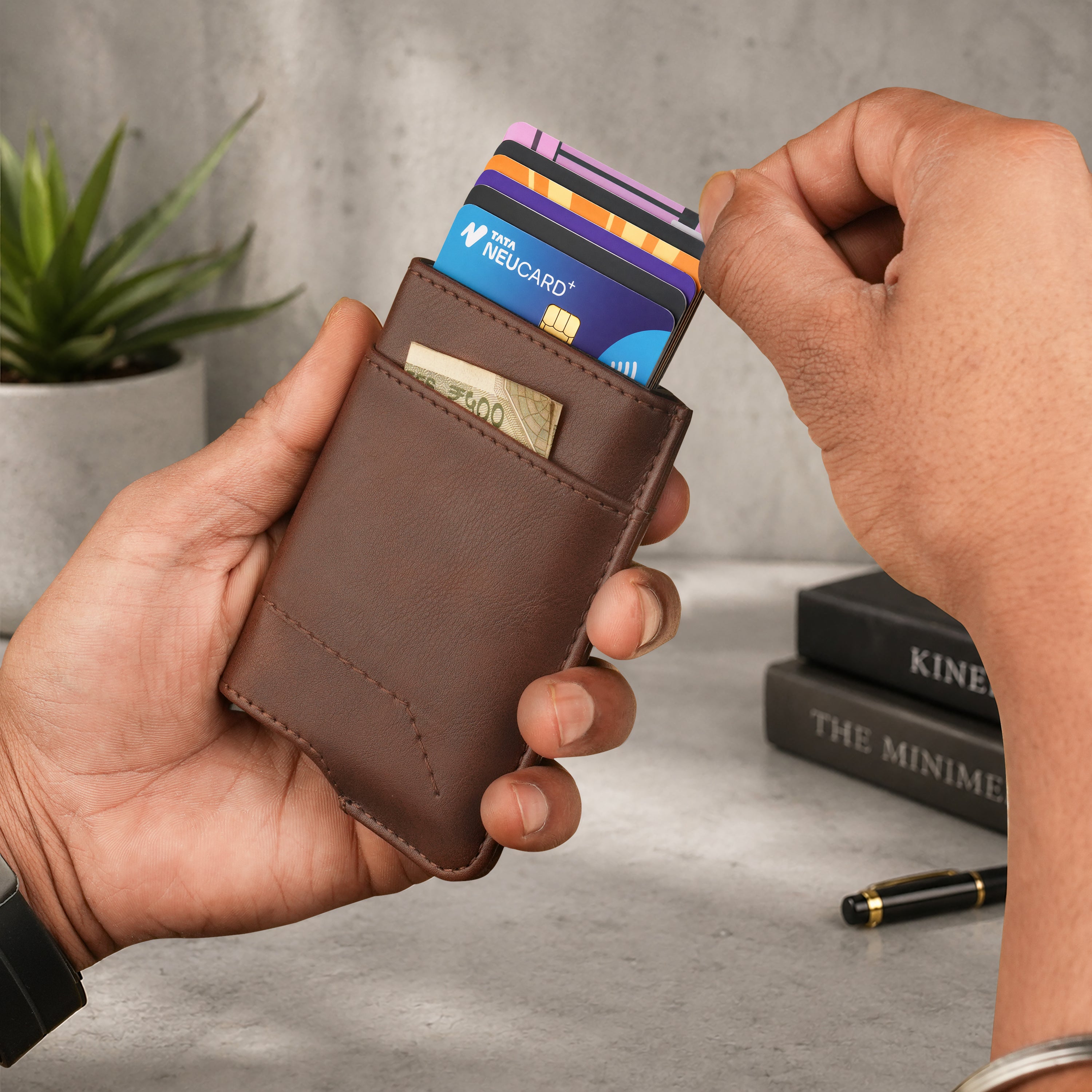 Apex RFID Protected Pop-Up Cardholder - Brown