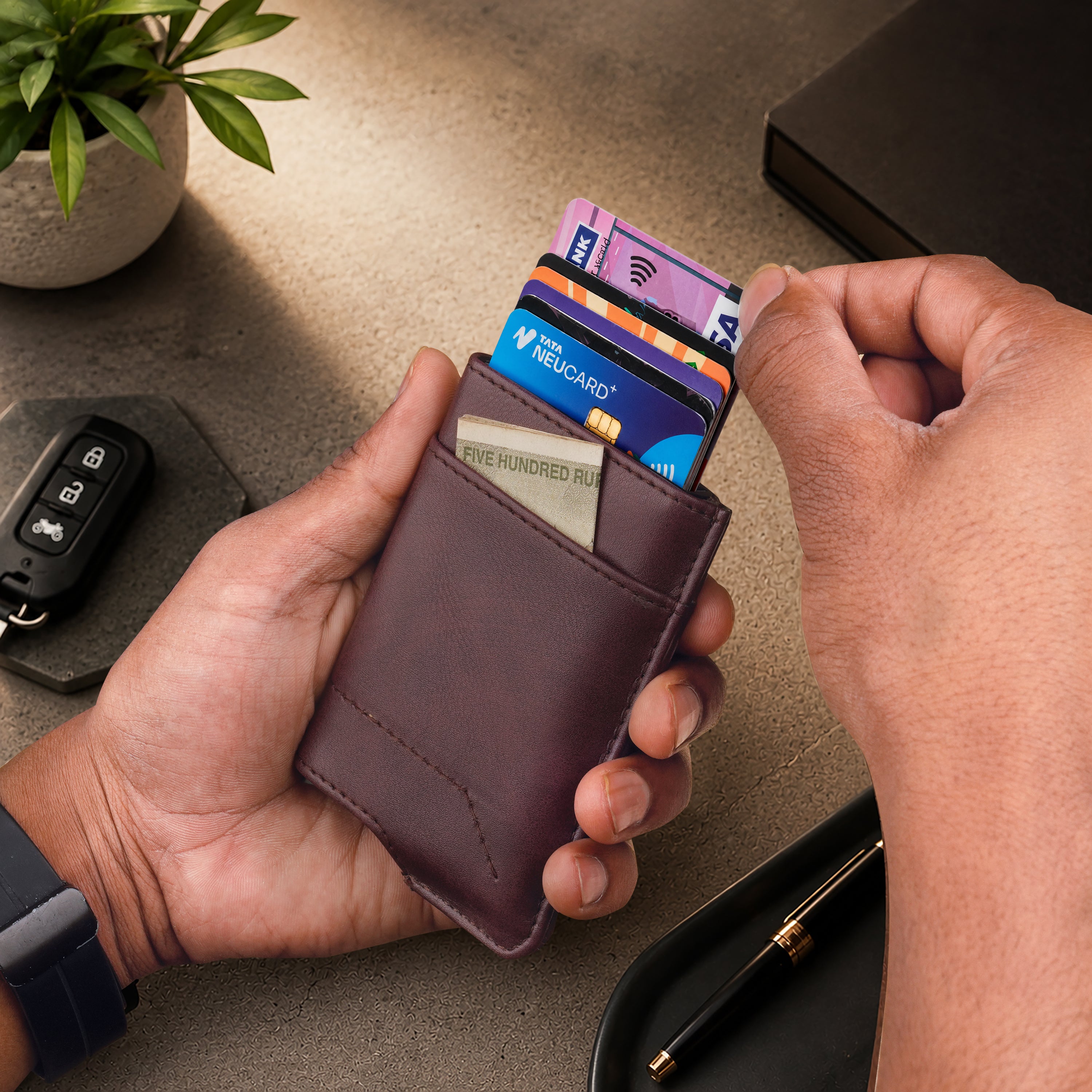 Apex RFID Protected Pop-Up Cardholder - Wine