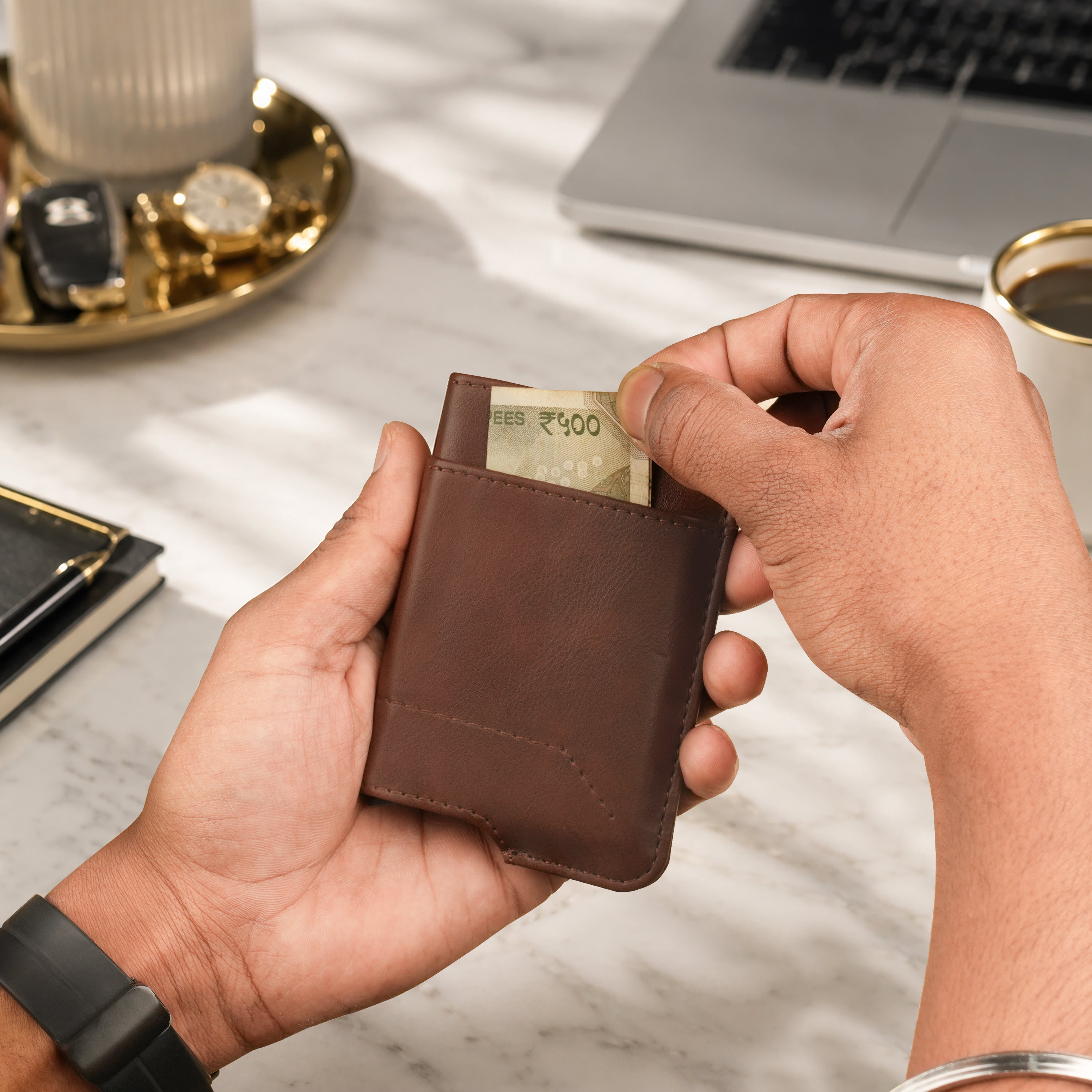 Apex RFID Protected Pop-Up Cardholder - Brown