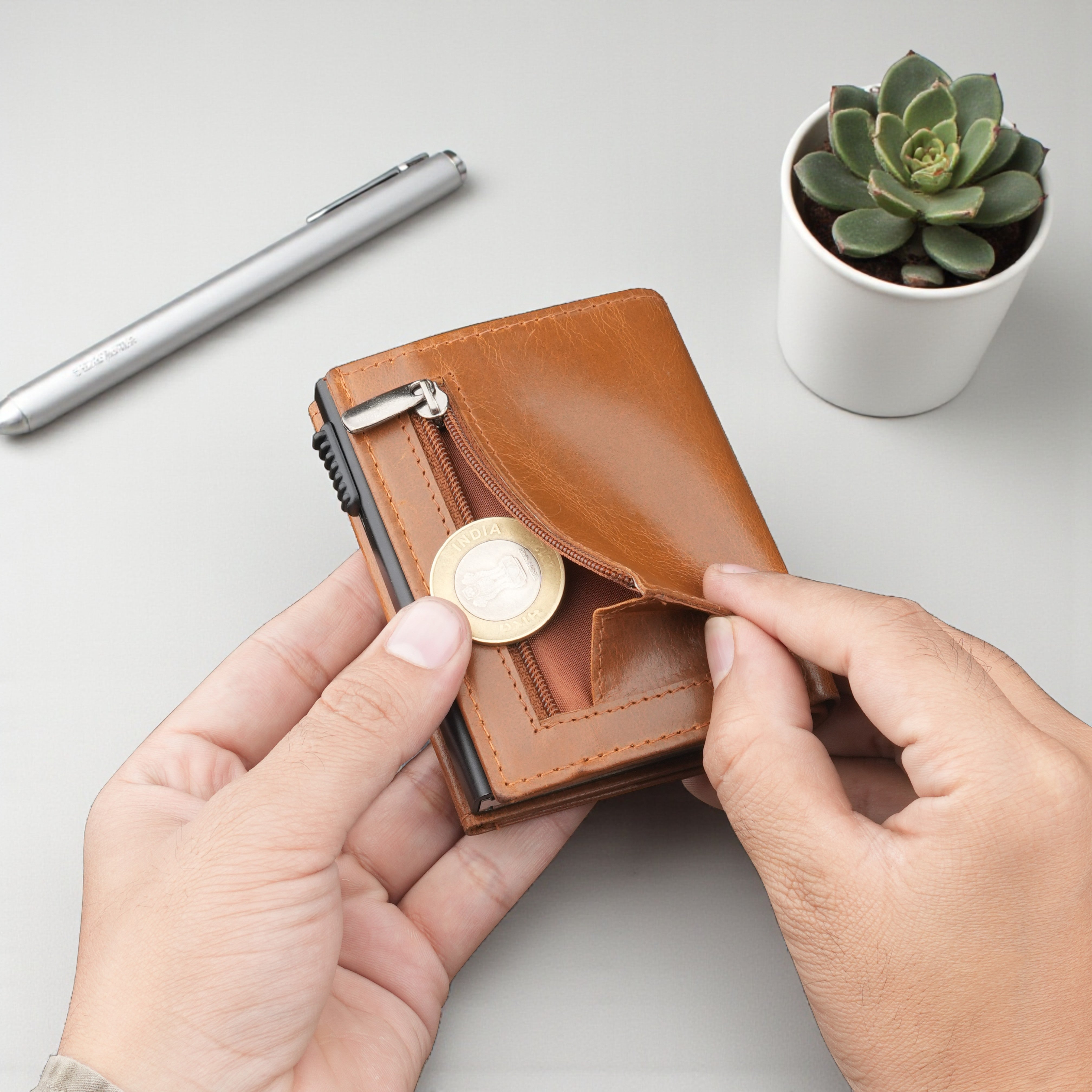 Defender 2.0 RFID Protected Cardholder Wallet - Tan