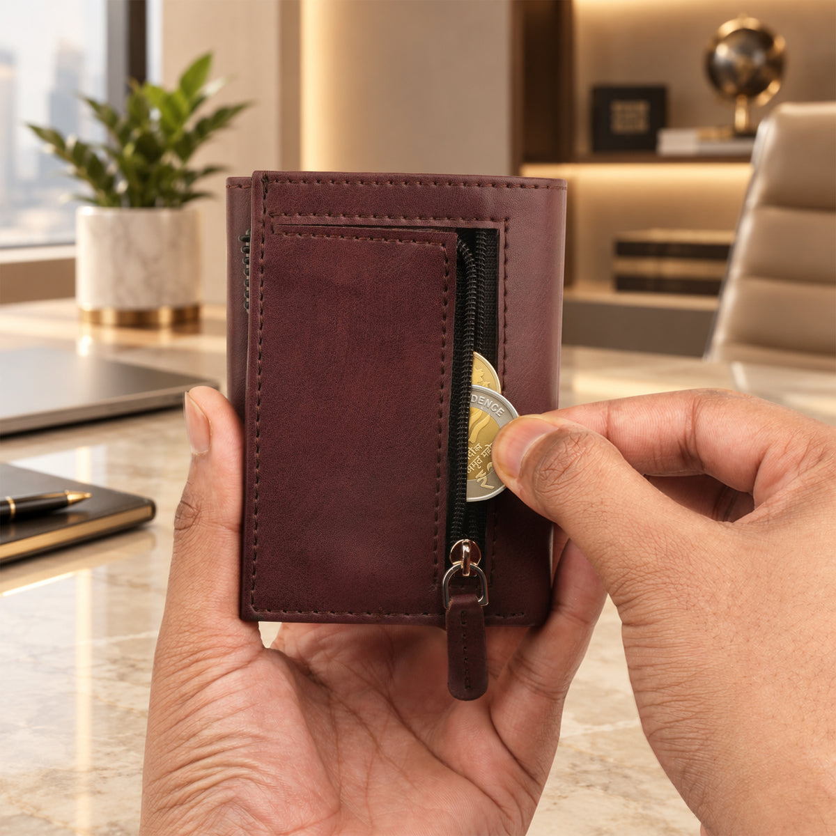 Guardian RFID Protection Wallet Card Holder - Wine