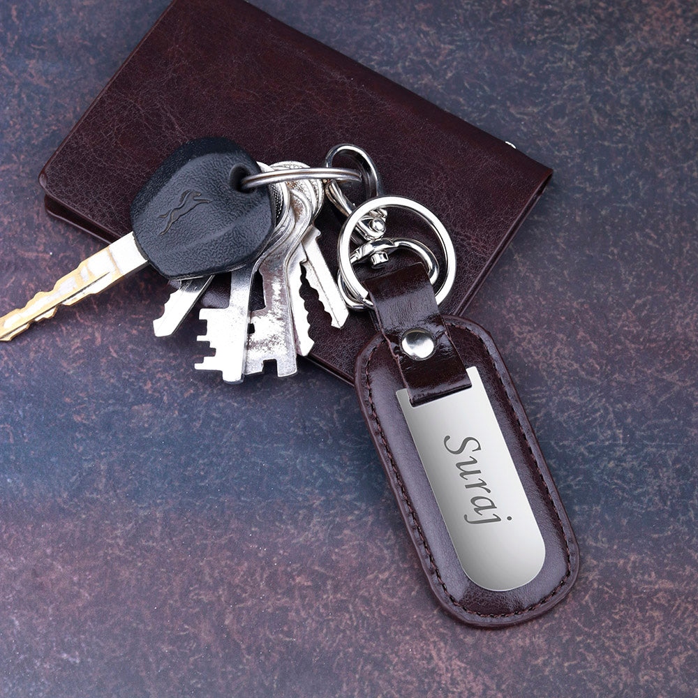 Personalized Premium Leather Keychain With Name