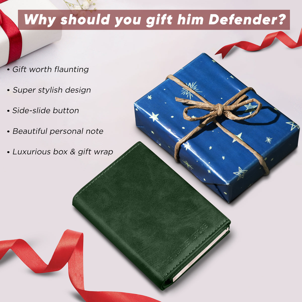 Defender RFID Protected Wallet Cardholder Gift For Men - Green