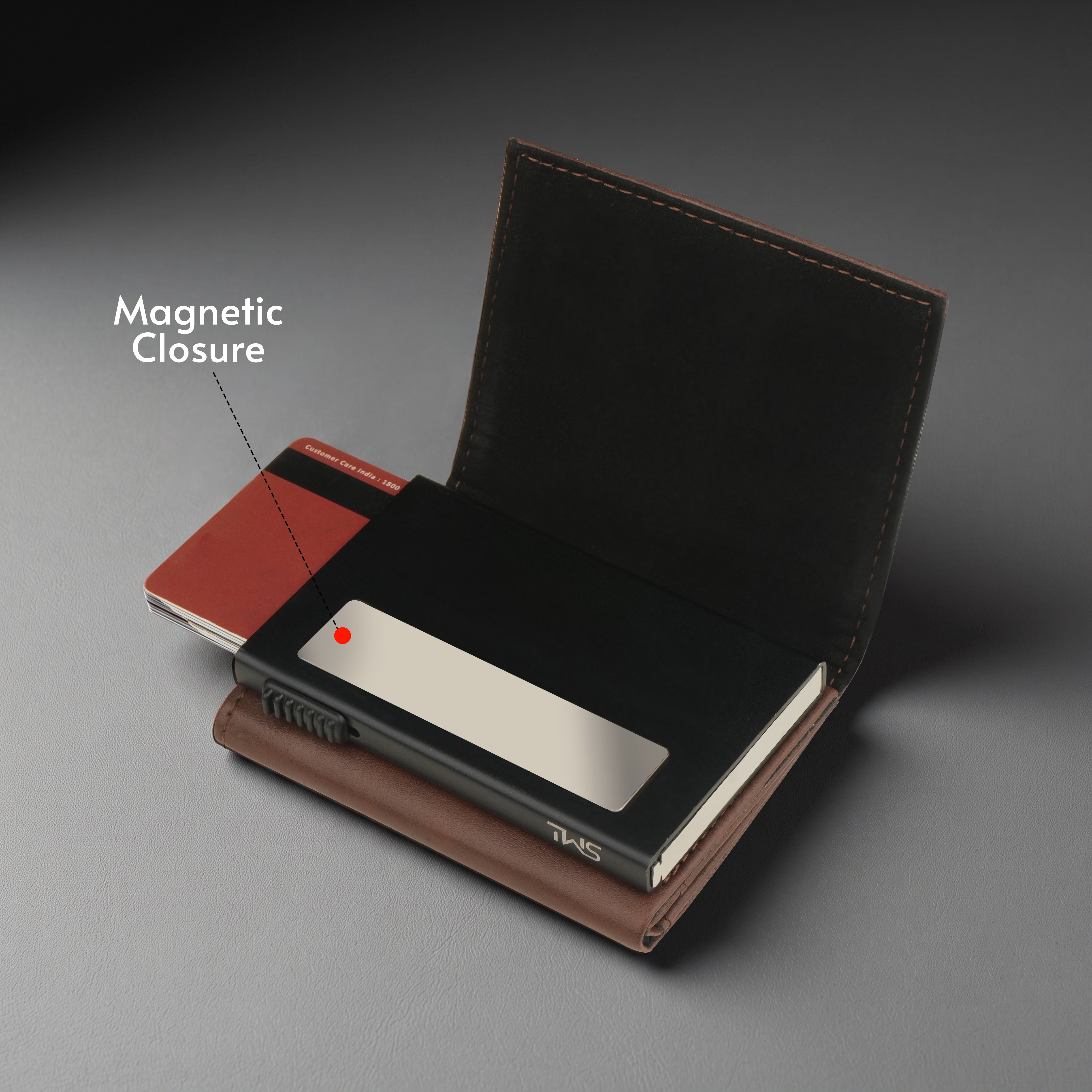 Crest RFID Protected Wallet Cardholder - Brown