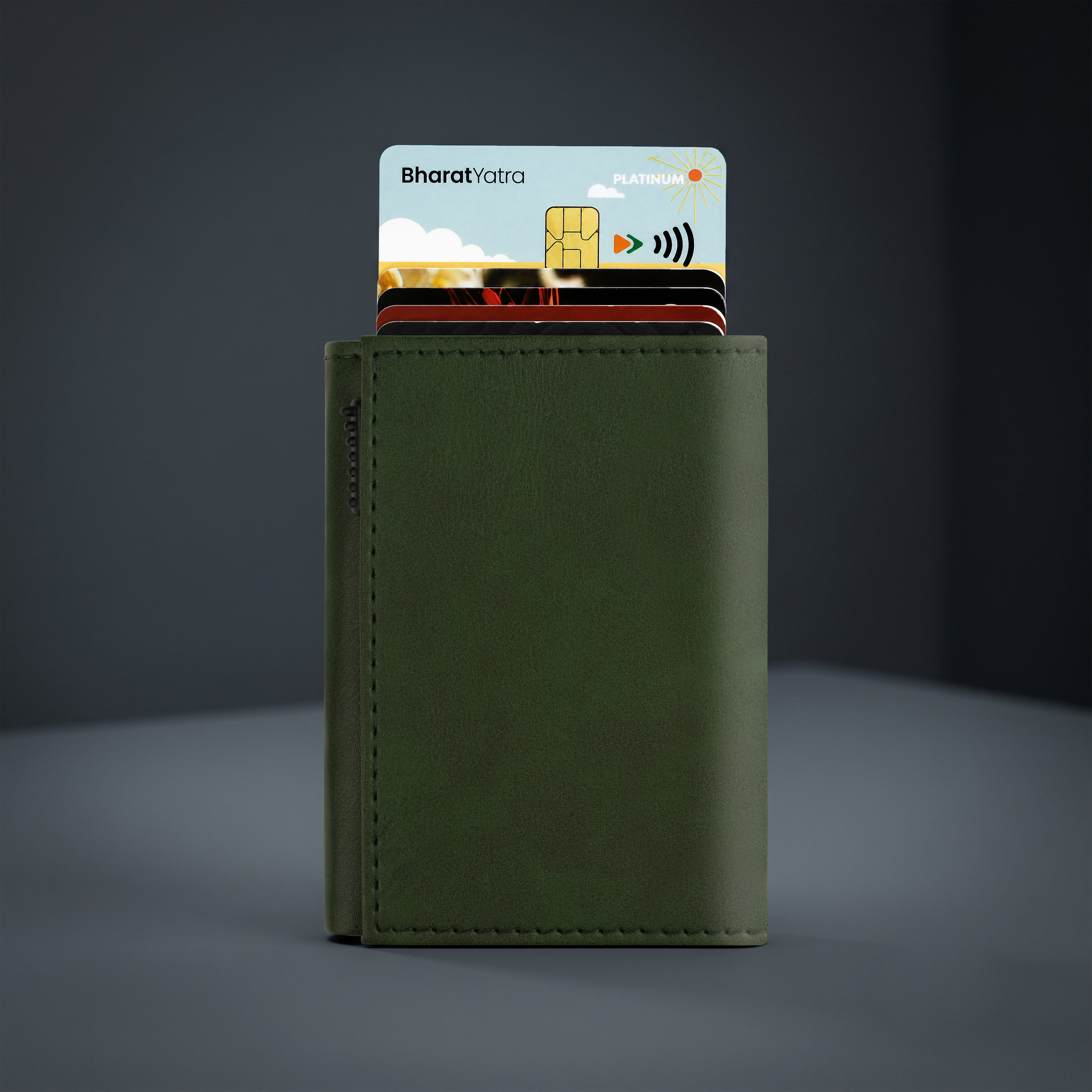 Crest RFID Protected Wallet Cardholder - Green