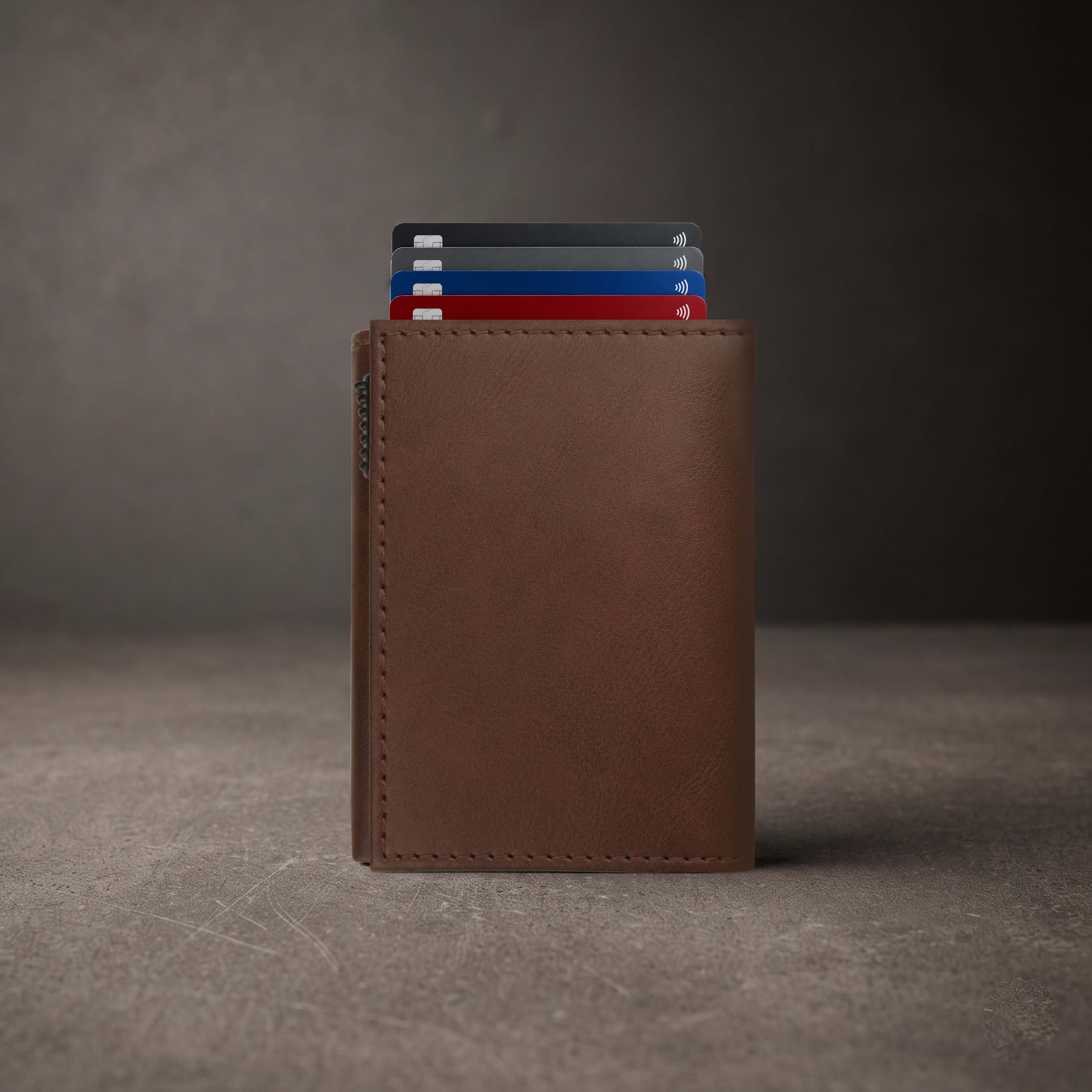 Crest RFID Protected Wallet Cardholder - Brown
