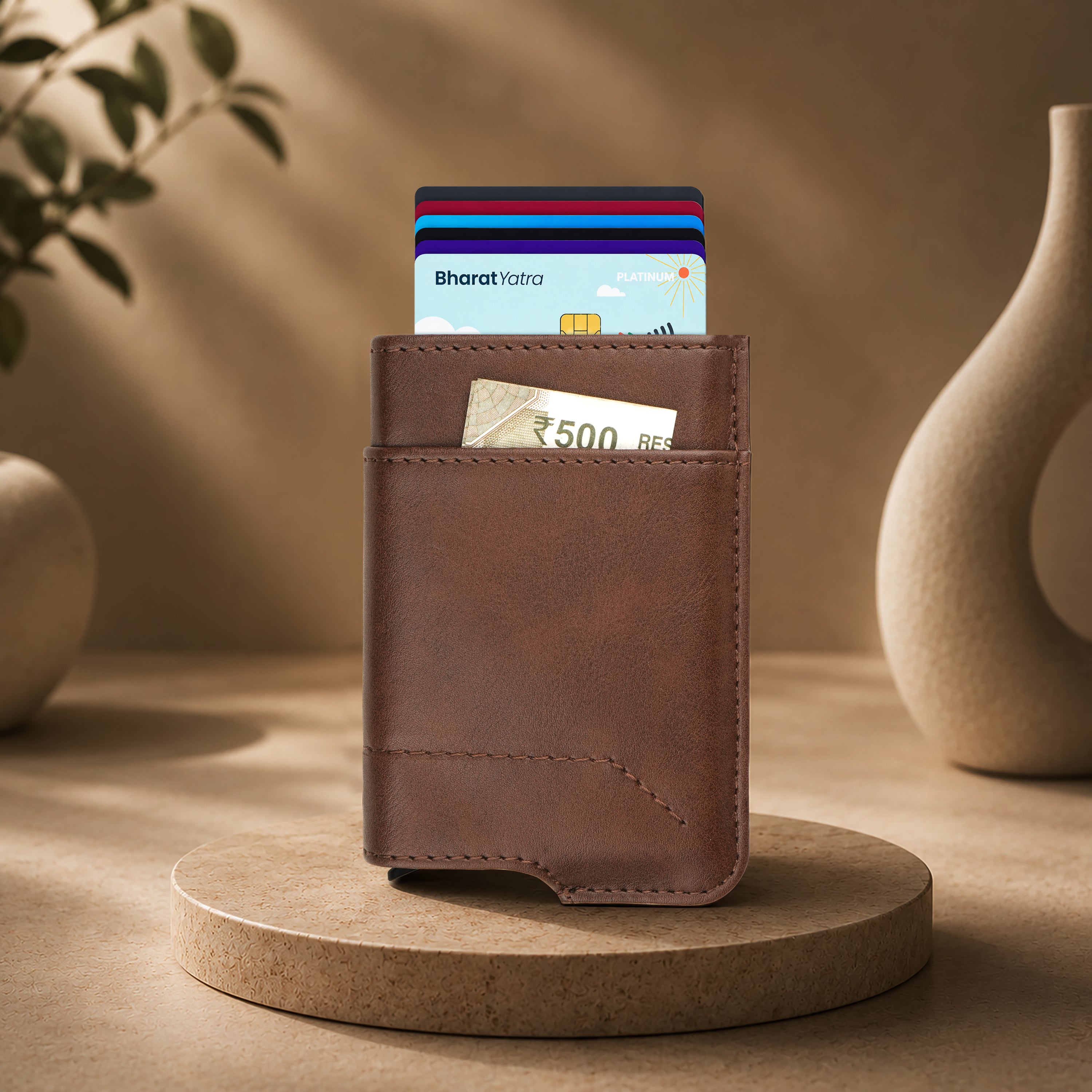 Apex RFID Protected Pop-Up Cardholder - Brown