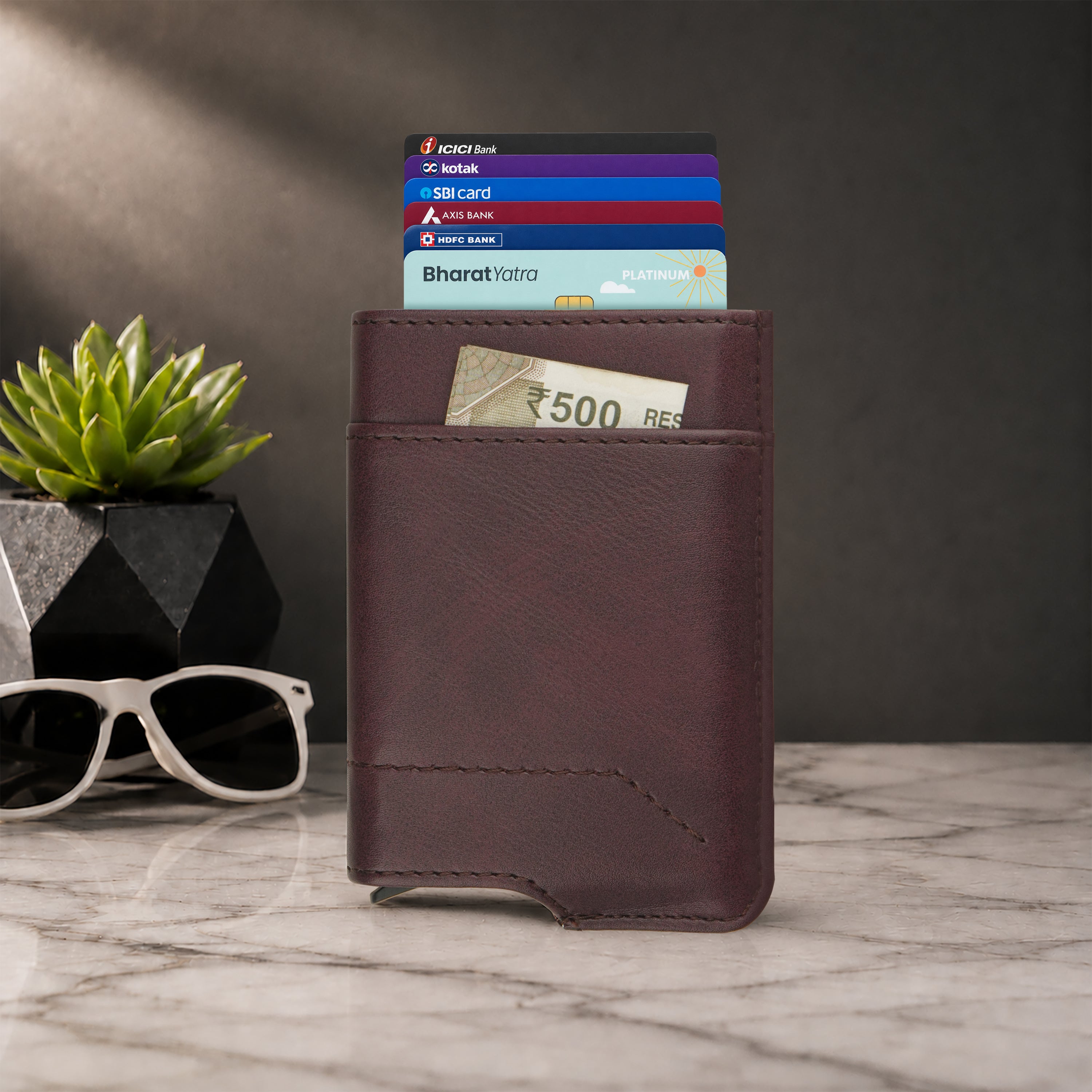 Apex RFID Protected Pop-Up Cardholder - Wine
