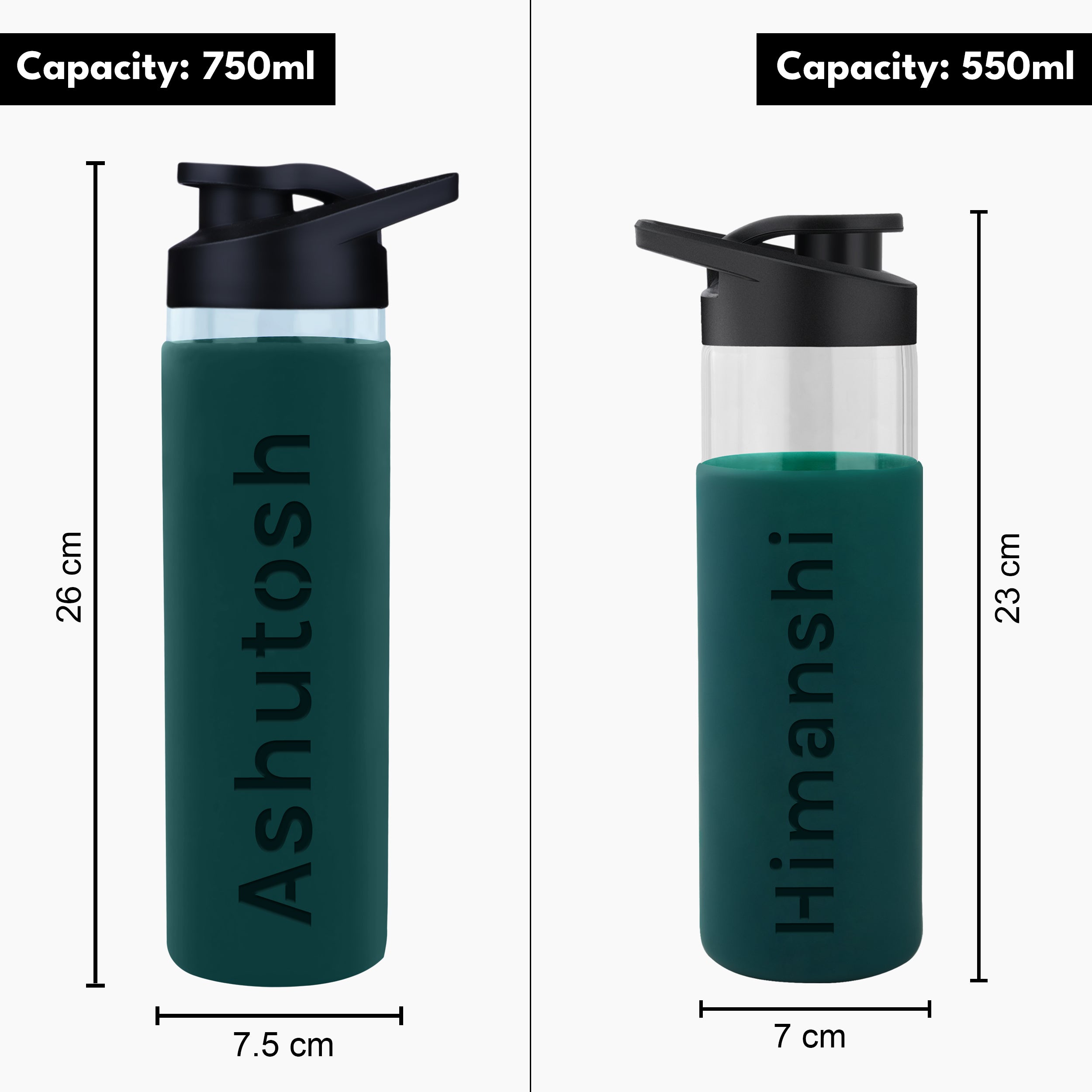 Personalized Pure Wrap Borosilicate Sipper Bottle - Green
