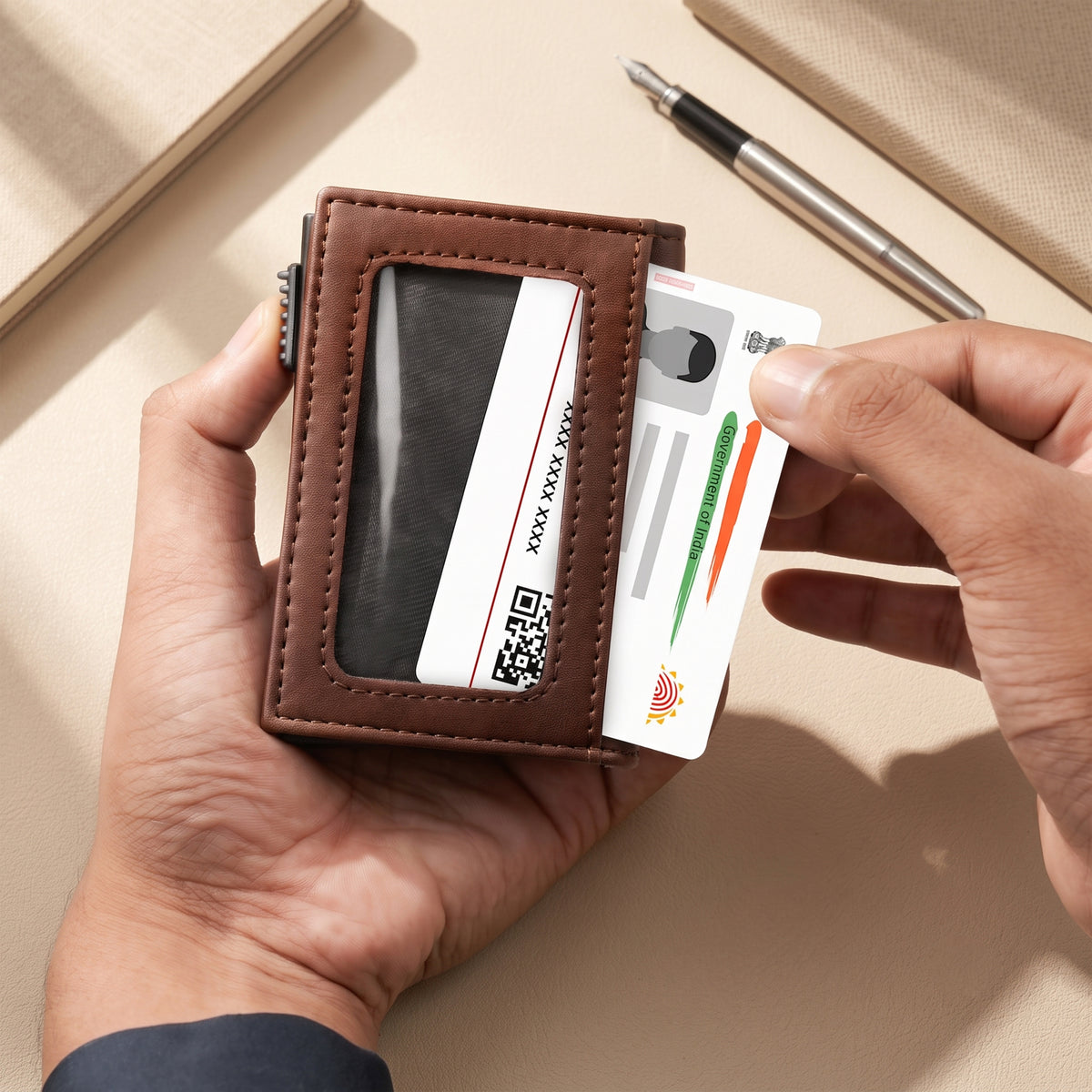 Aero Vault 2.0 RFID Protected Pop-Up Cardholder - Brown