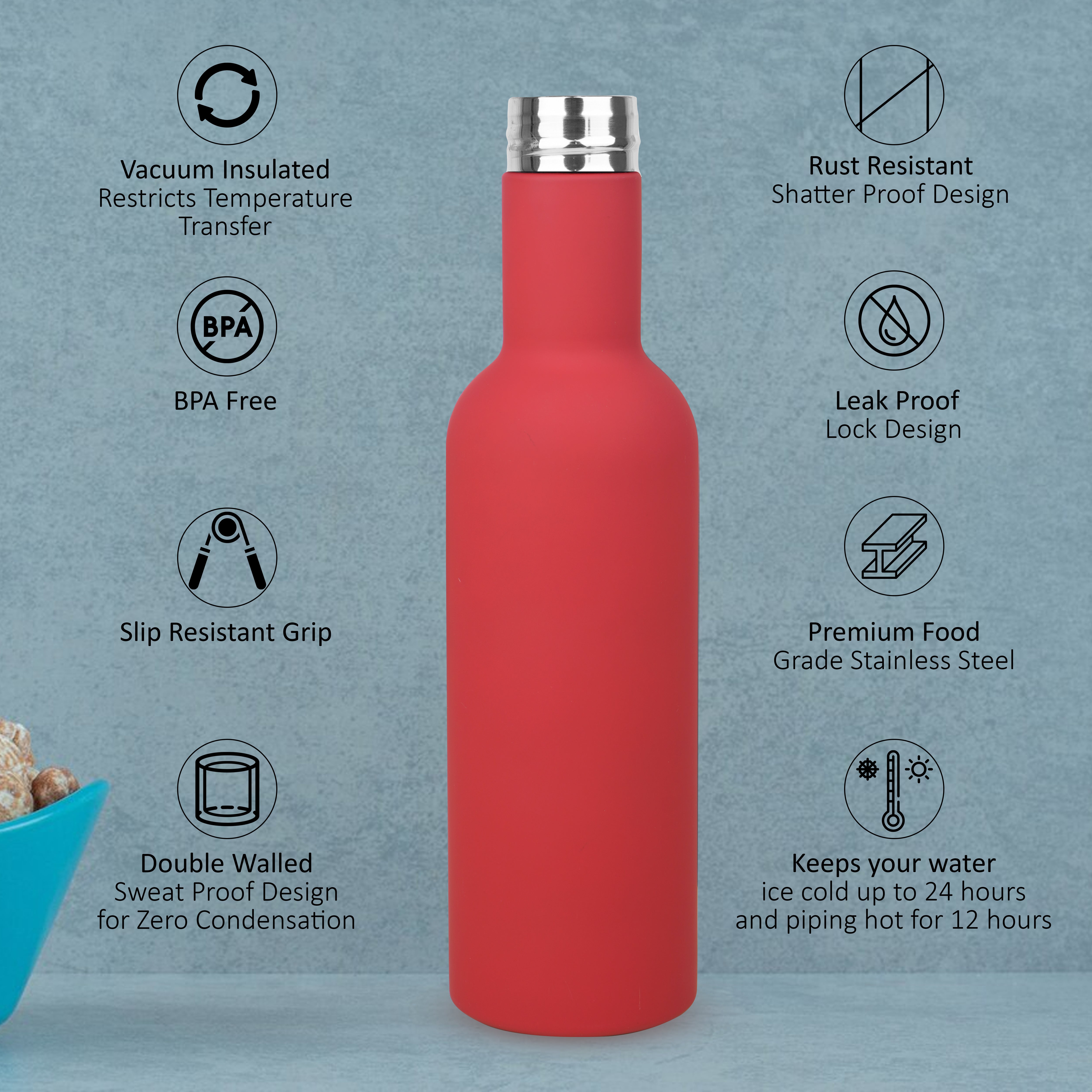 Imperio Stainless Steel Vacuum Insulated Water Bottle