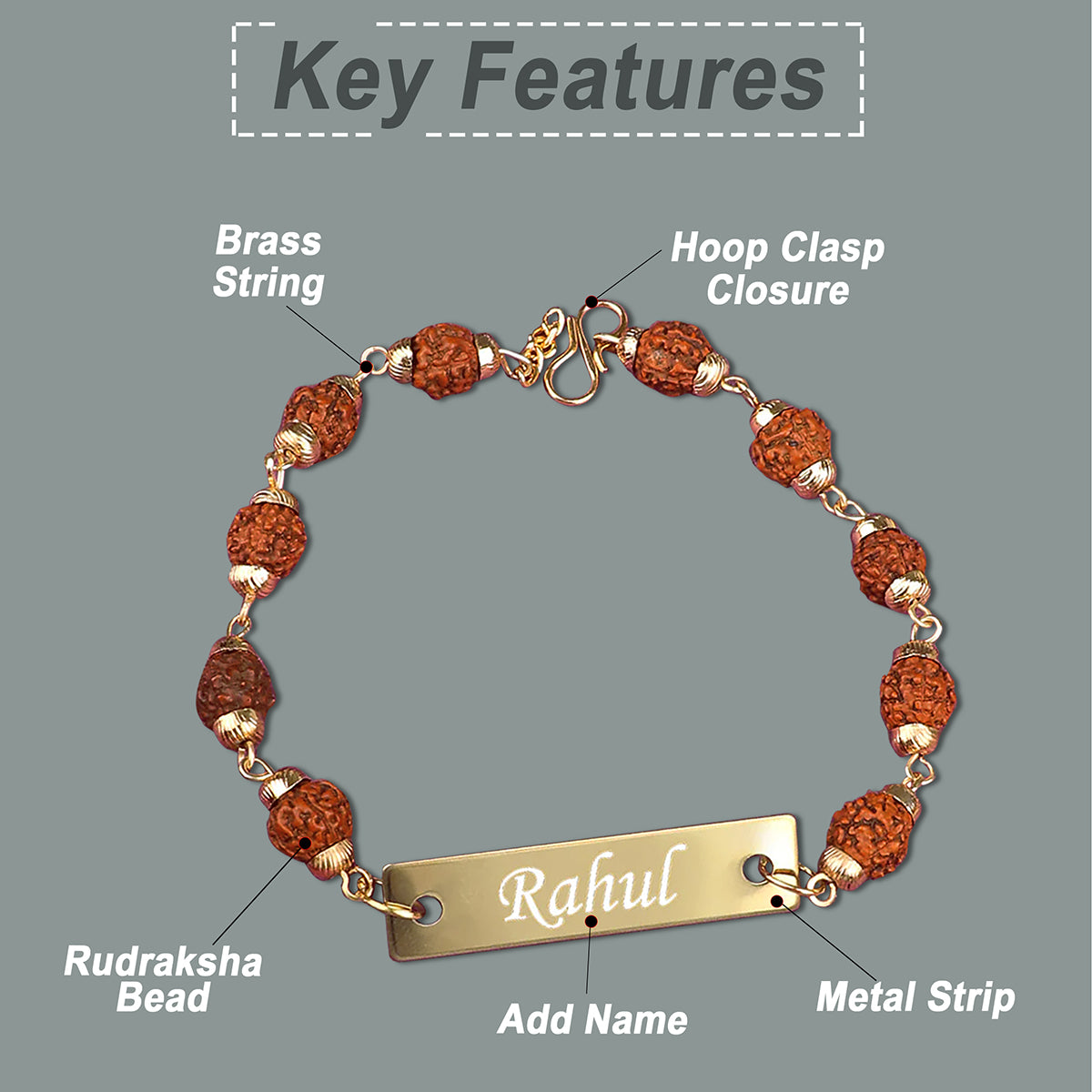 Personalized Rudraksh Rakhi With Roli Chawal