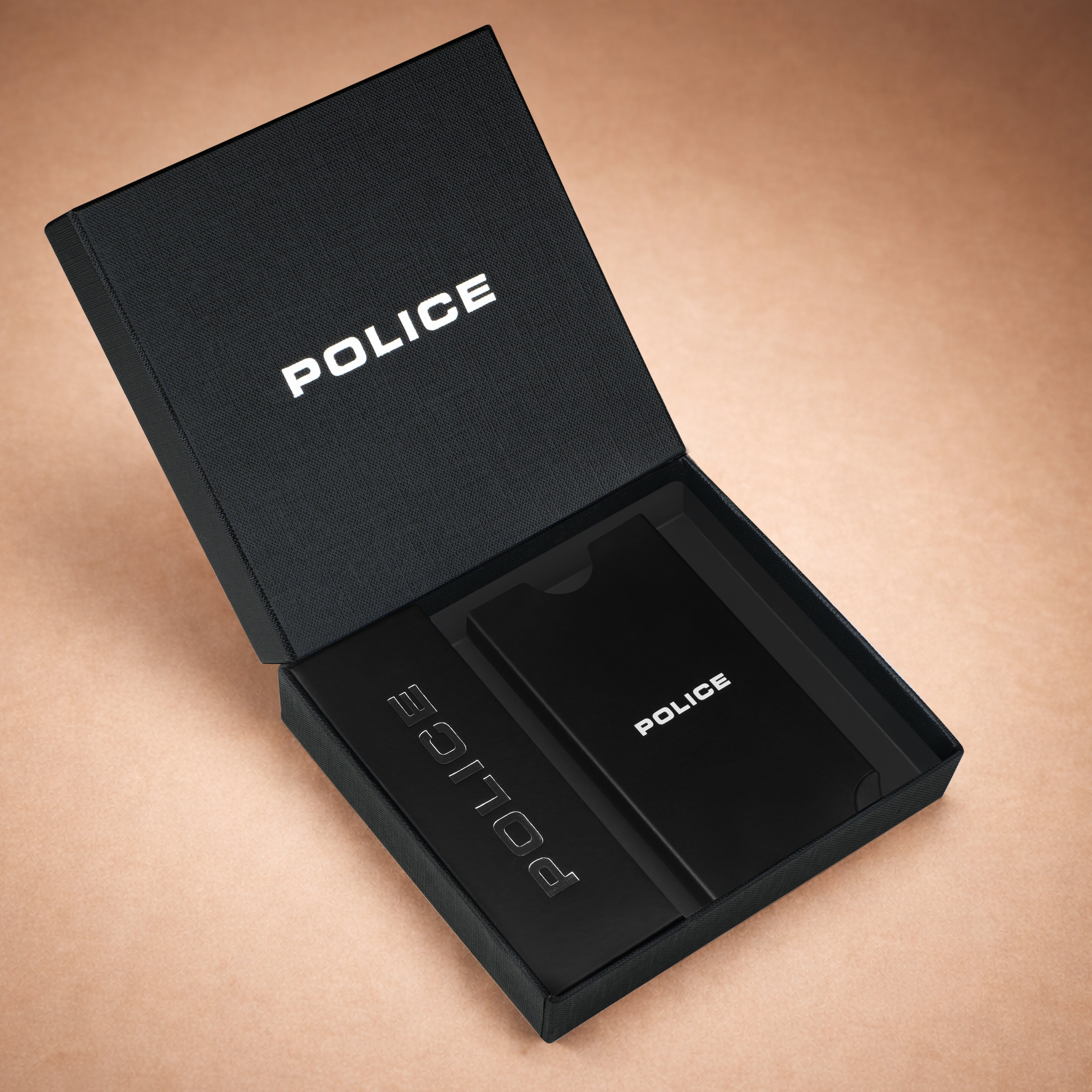 Police Akron Automated Card Case Wallet - Black
