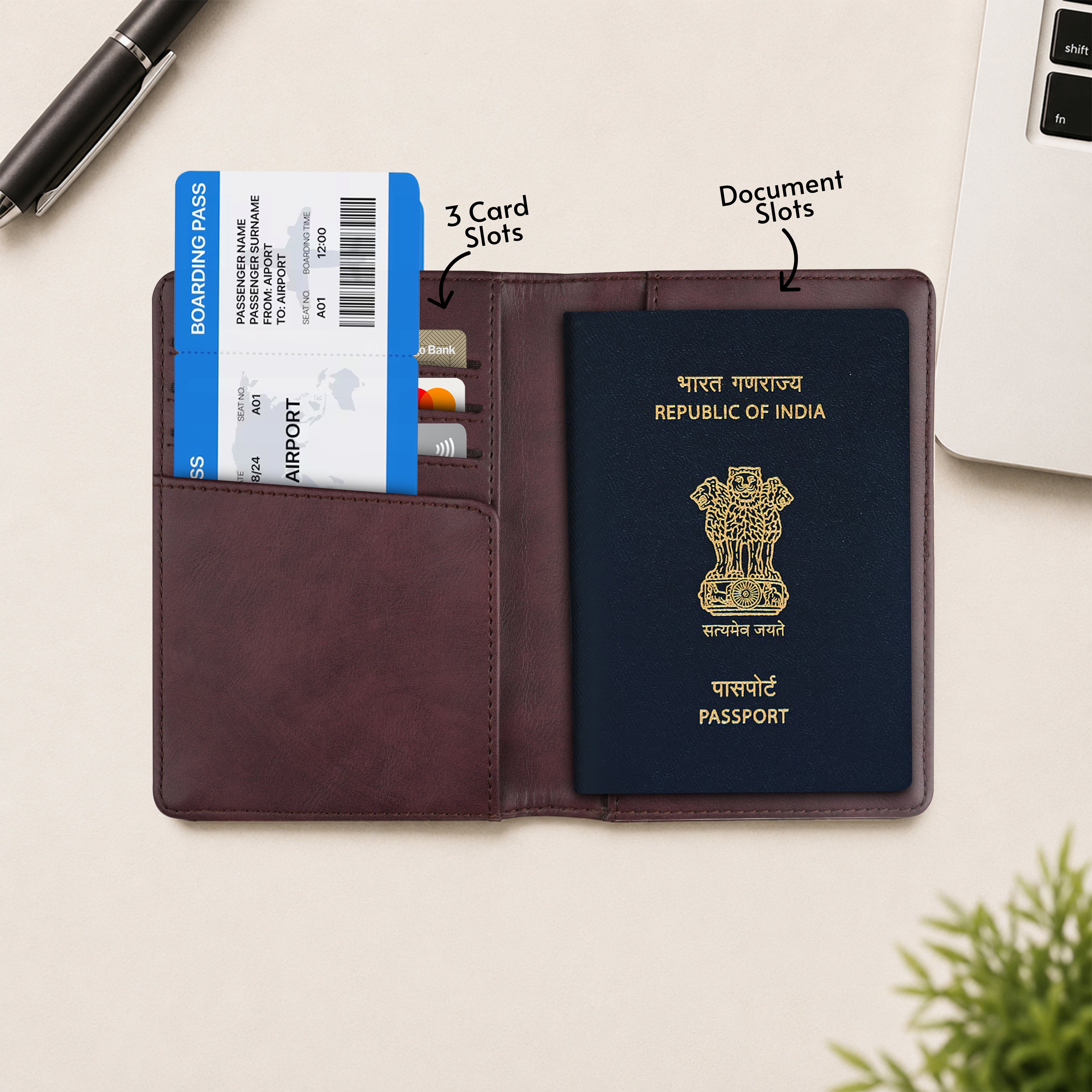 Horizon Travel Passport Holder - Wine