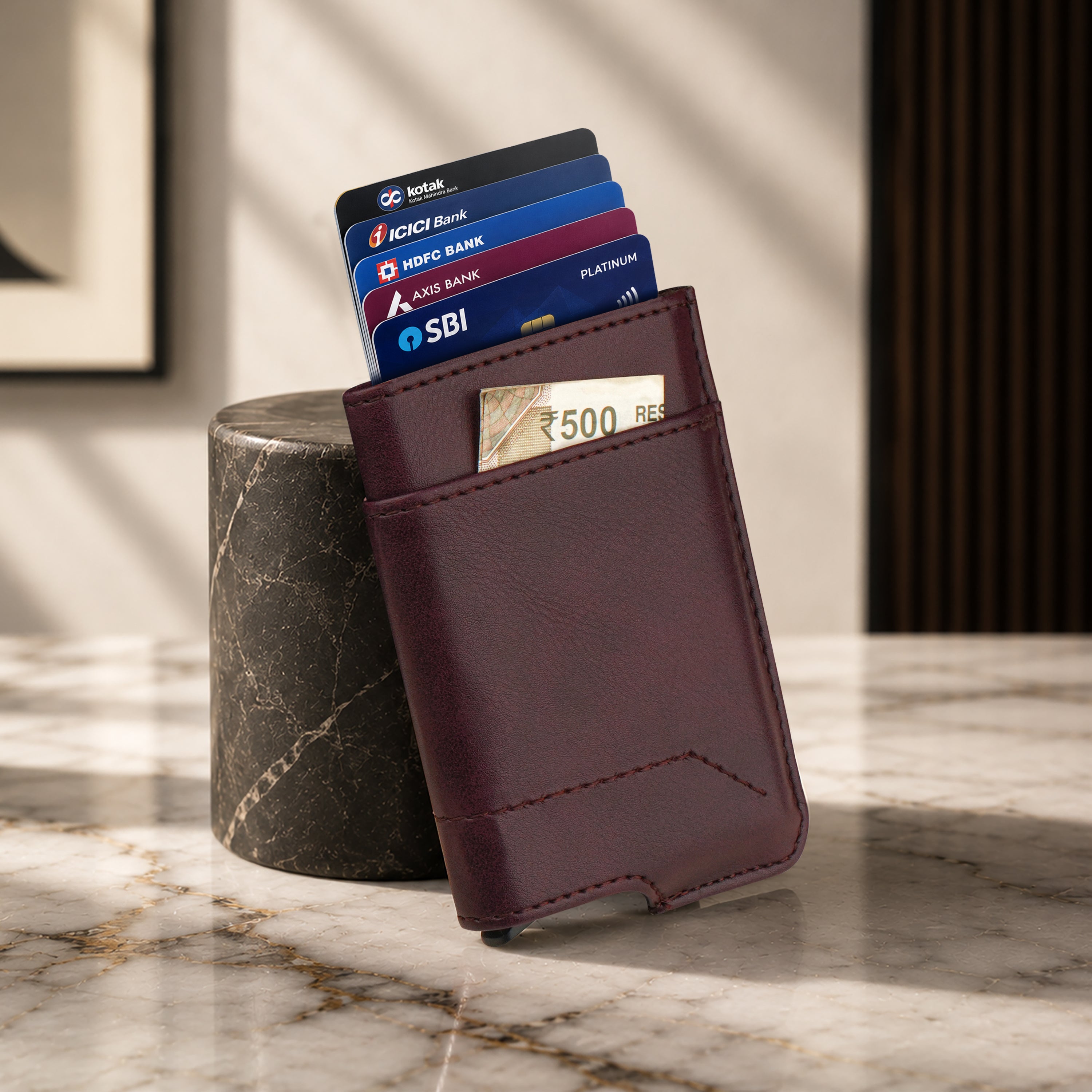 Apex RFID Protected Pop-Up Cardholder - Wine