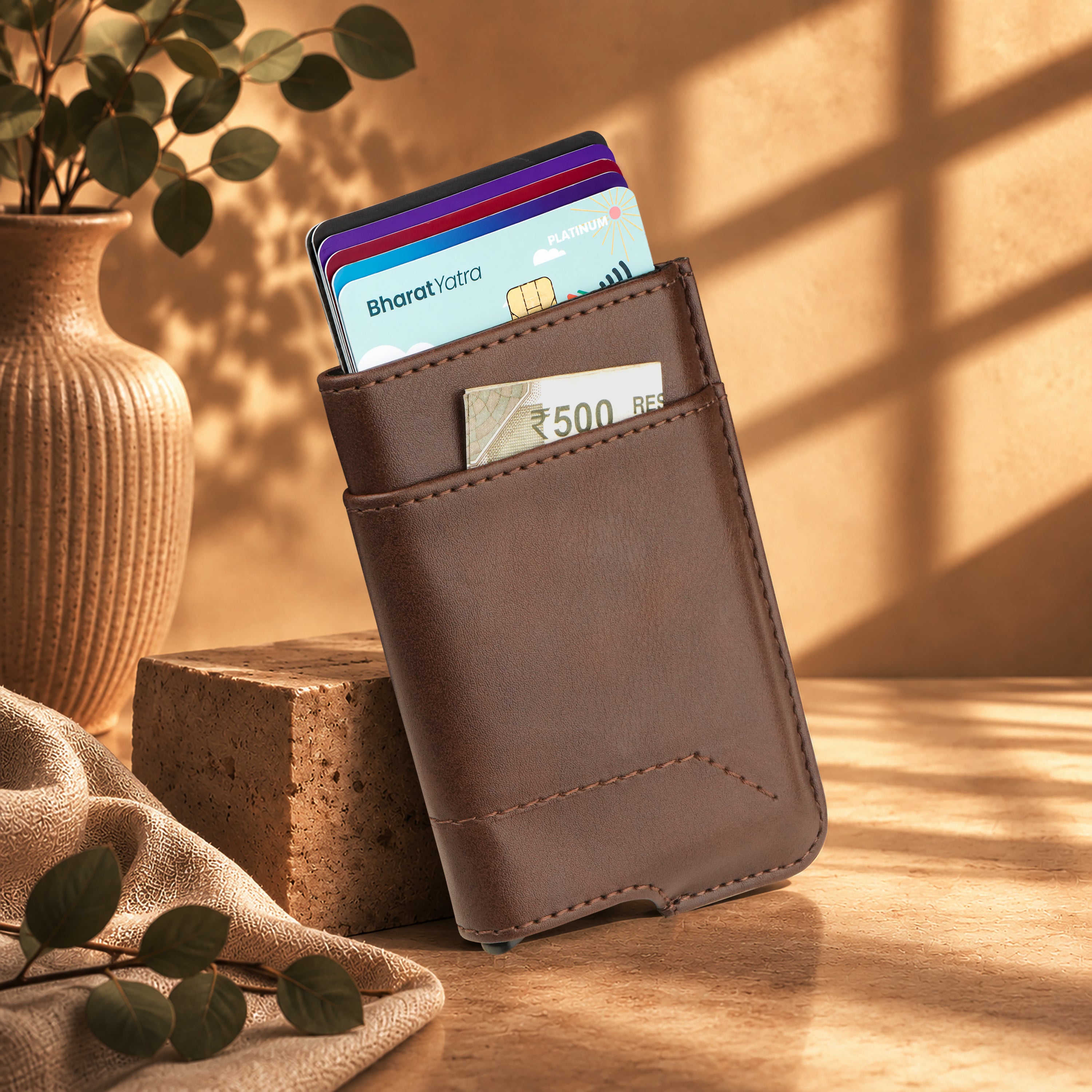 Apex RFID Protected Pop-Up Cardholder - Brown