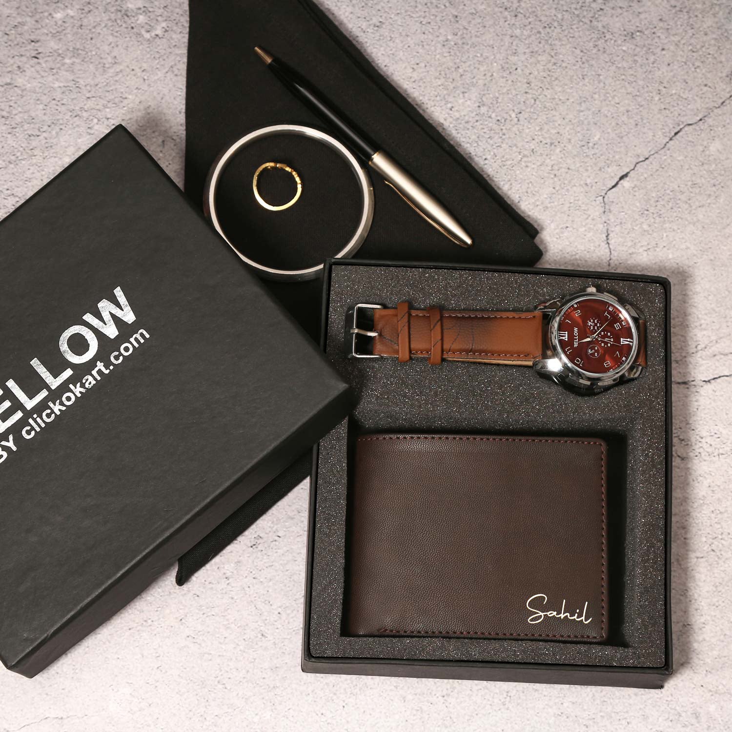 Fellow wallet & watch combo brown