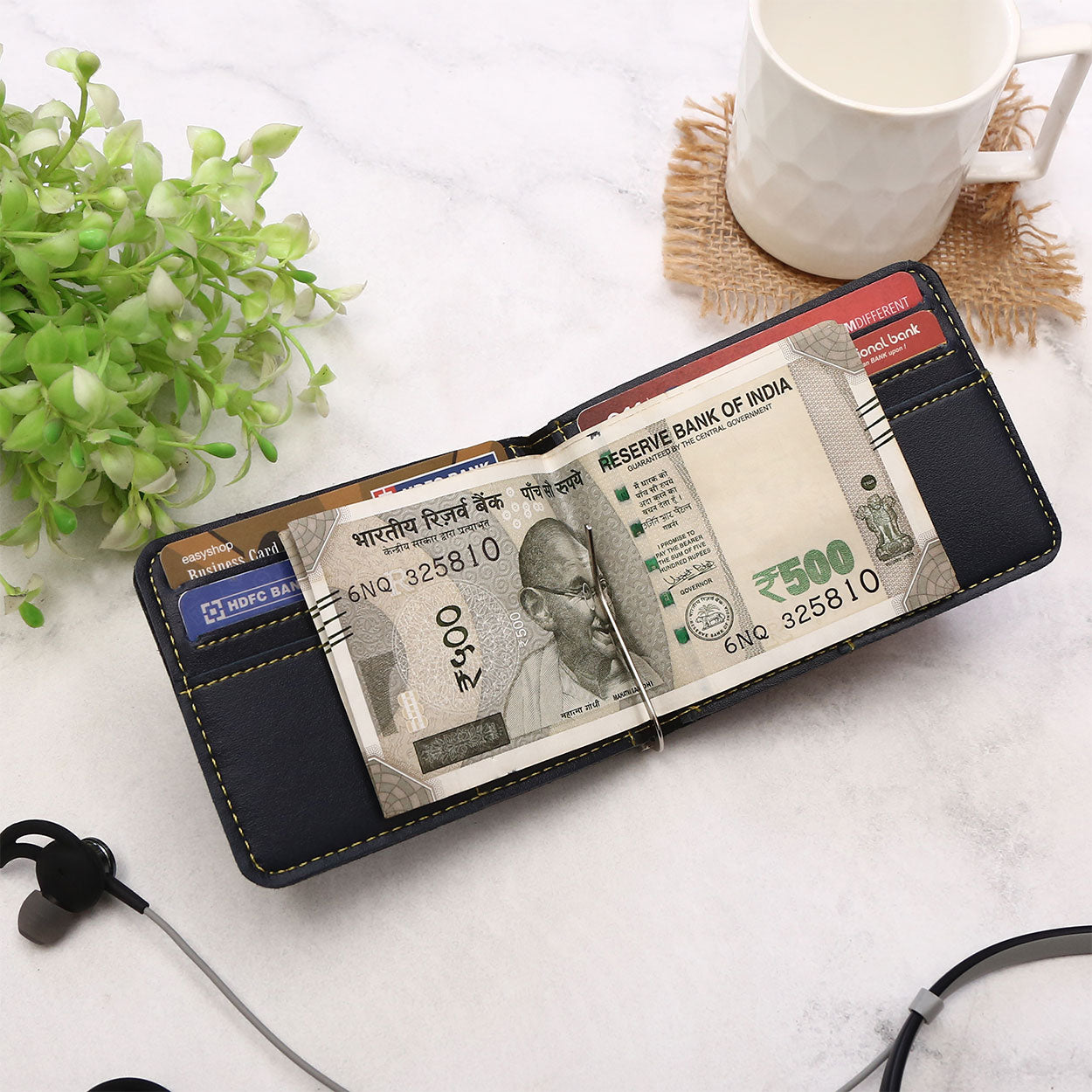 METRO Personalized Leather Wallet and Money Clip Combo