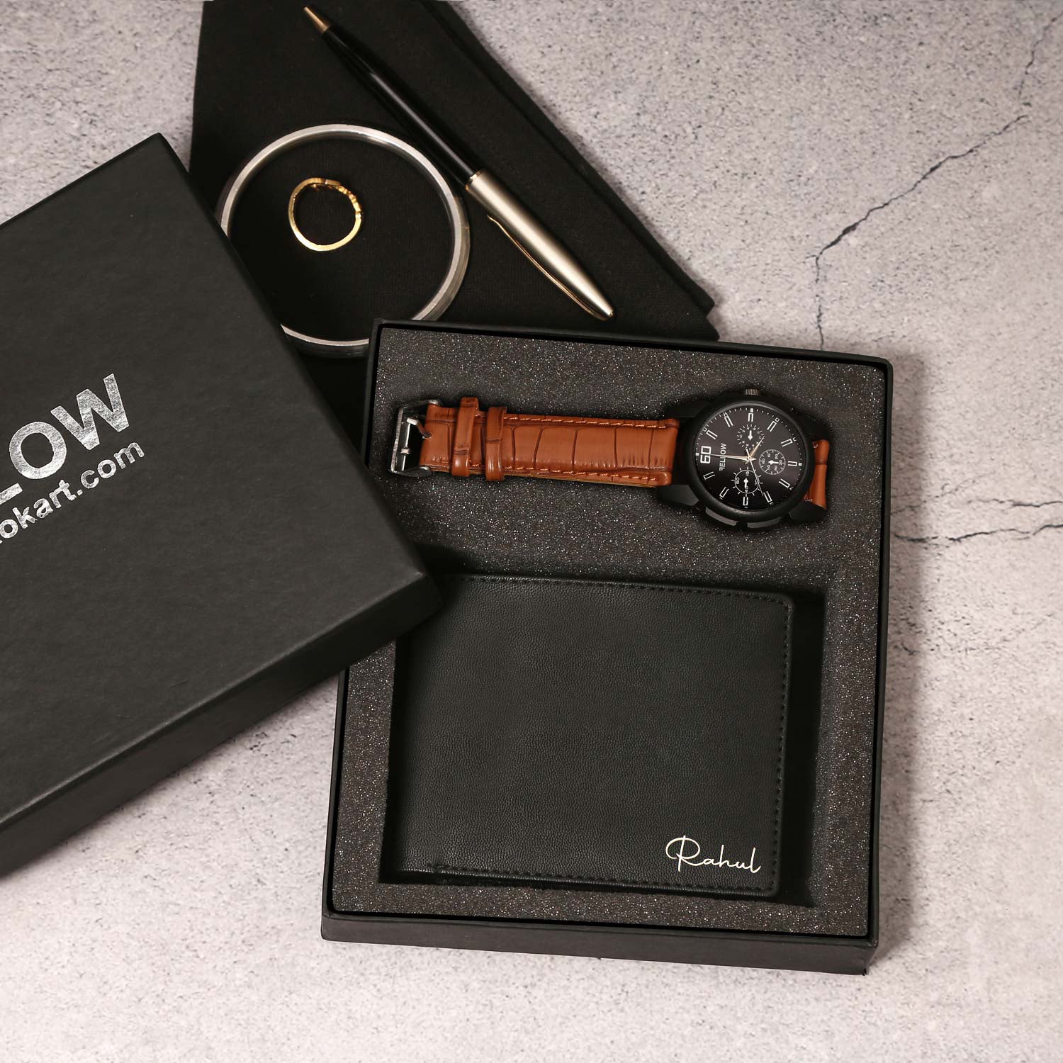 Fellow wallet & watch combo black