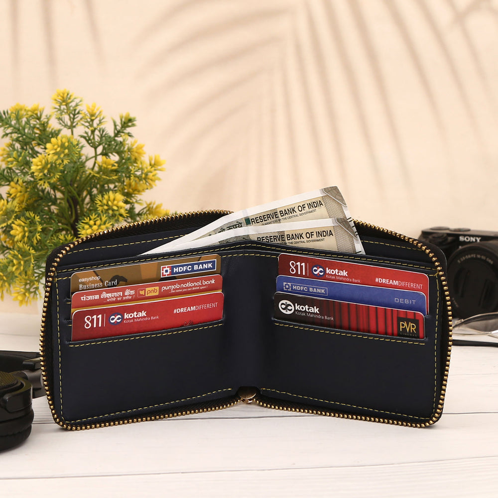 Personalized Grey Unisex Wallet with Name & Charm