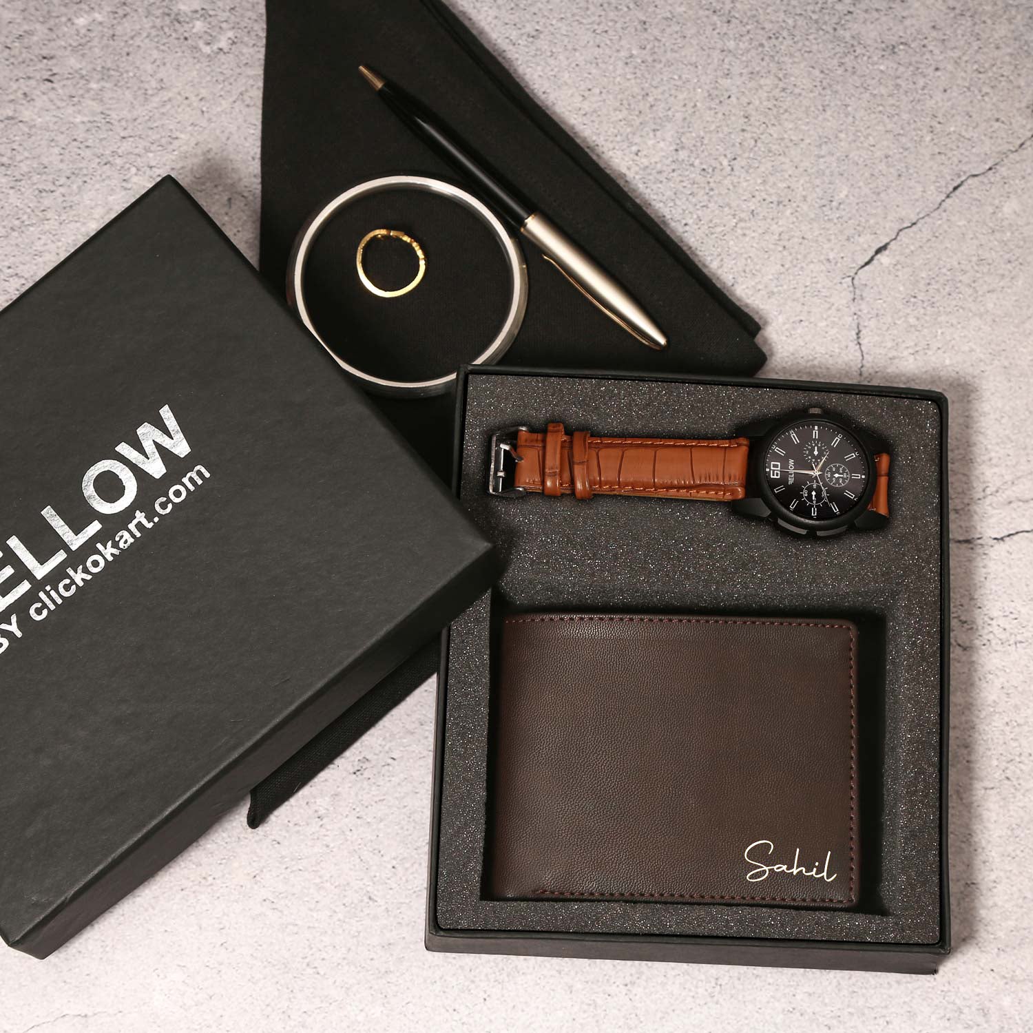 Fellow wallet & watch combo brown