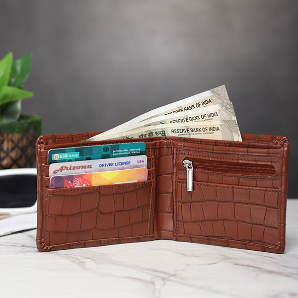 Personalized Men's Wallet Brown Color
