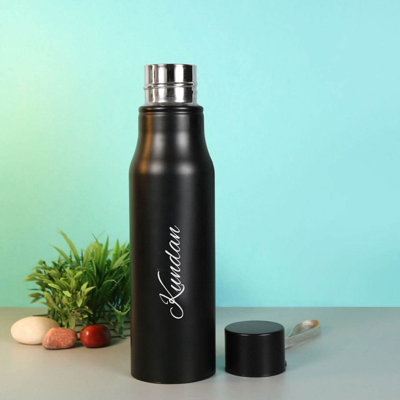 Personalized Black Stainless Steel Water Bottle 500ML