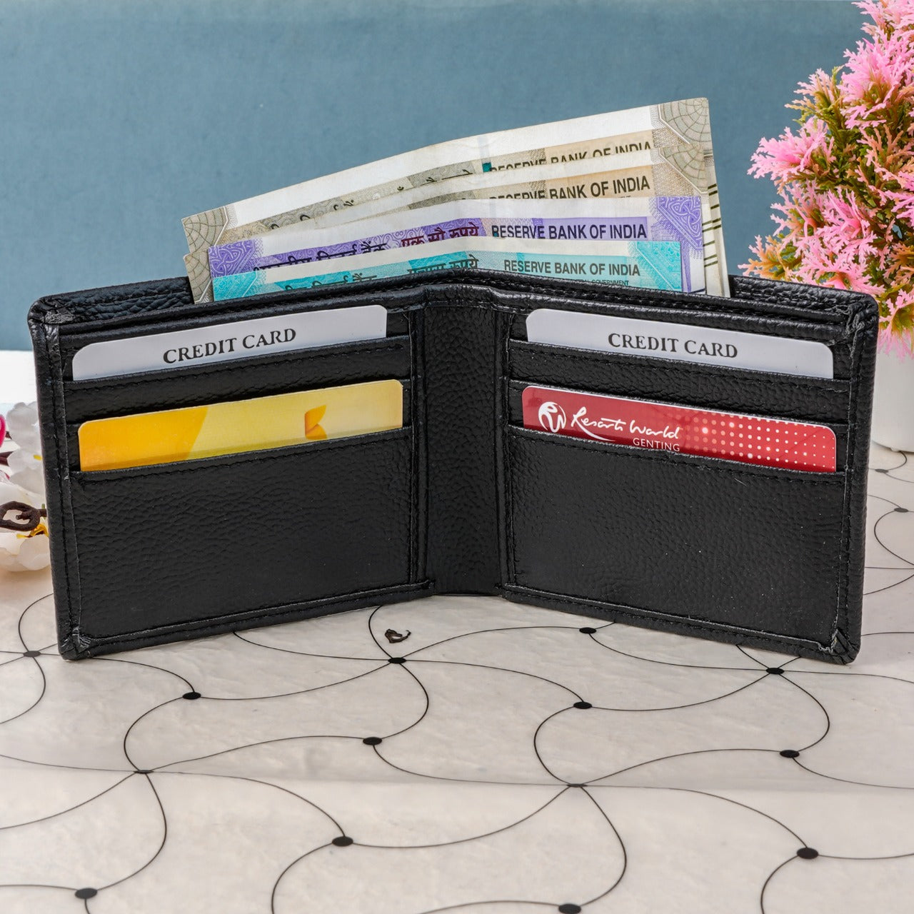 METRO Personalized Leather Wallet and Money Clip Combo